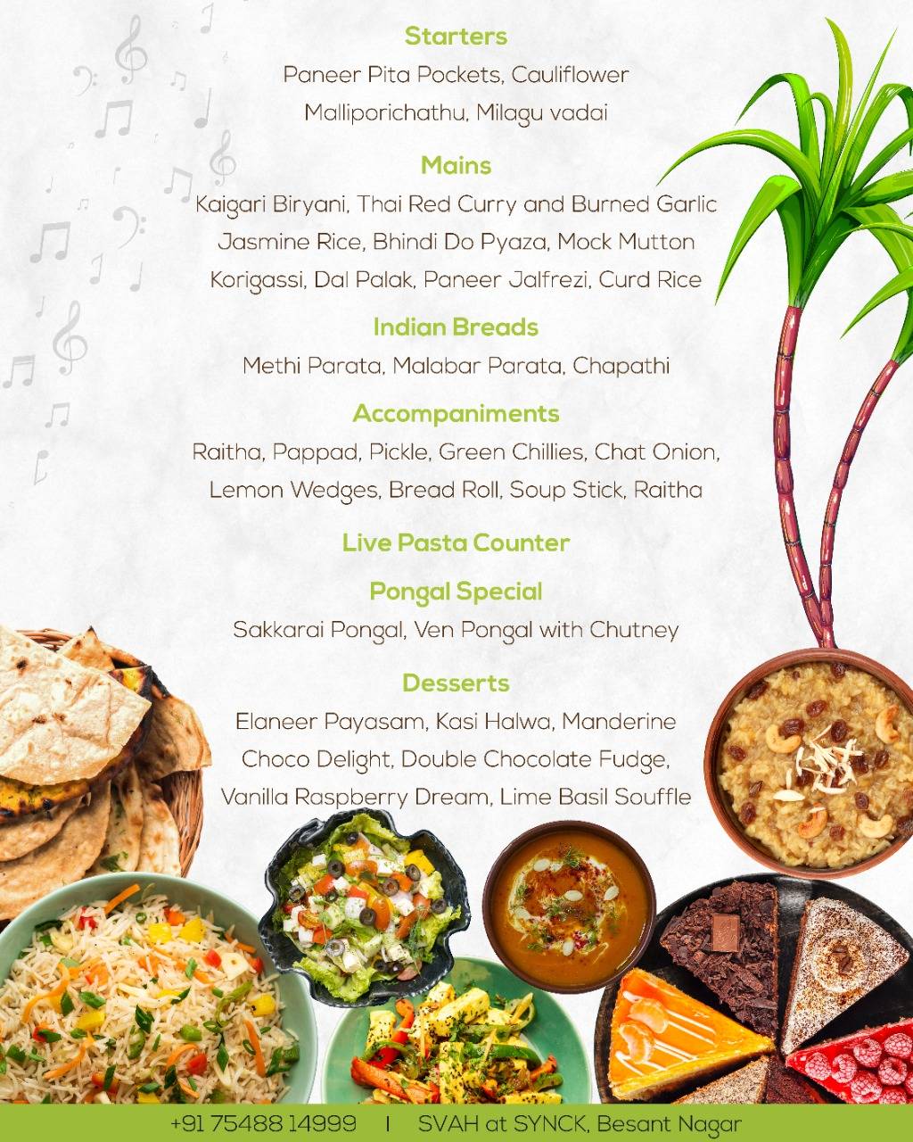 SVAH Besant Nagar menu