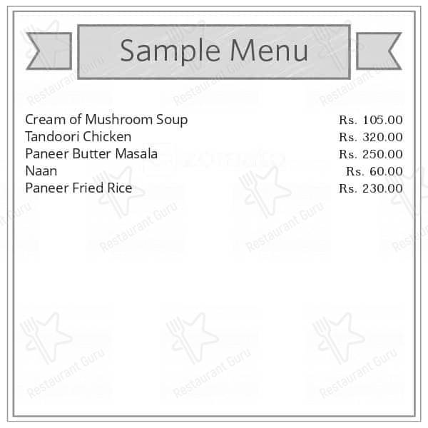 Sai Priya Beach Resort menu
