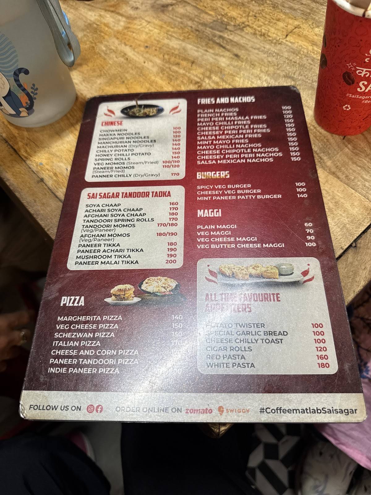 Sai Sagar Coffee & More menu