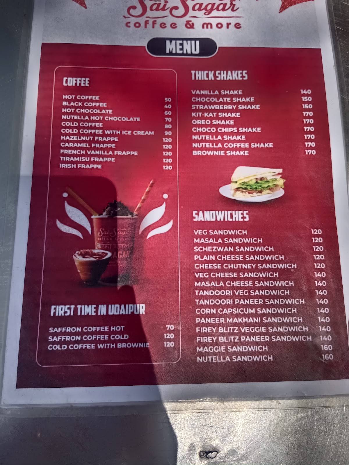 Sai Sagar Coffee & More menu