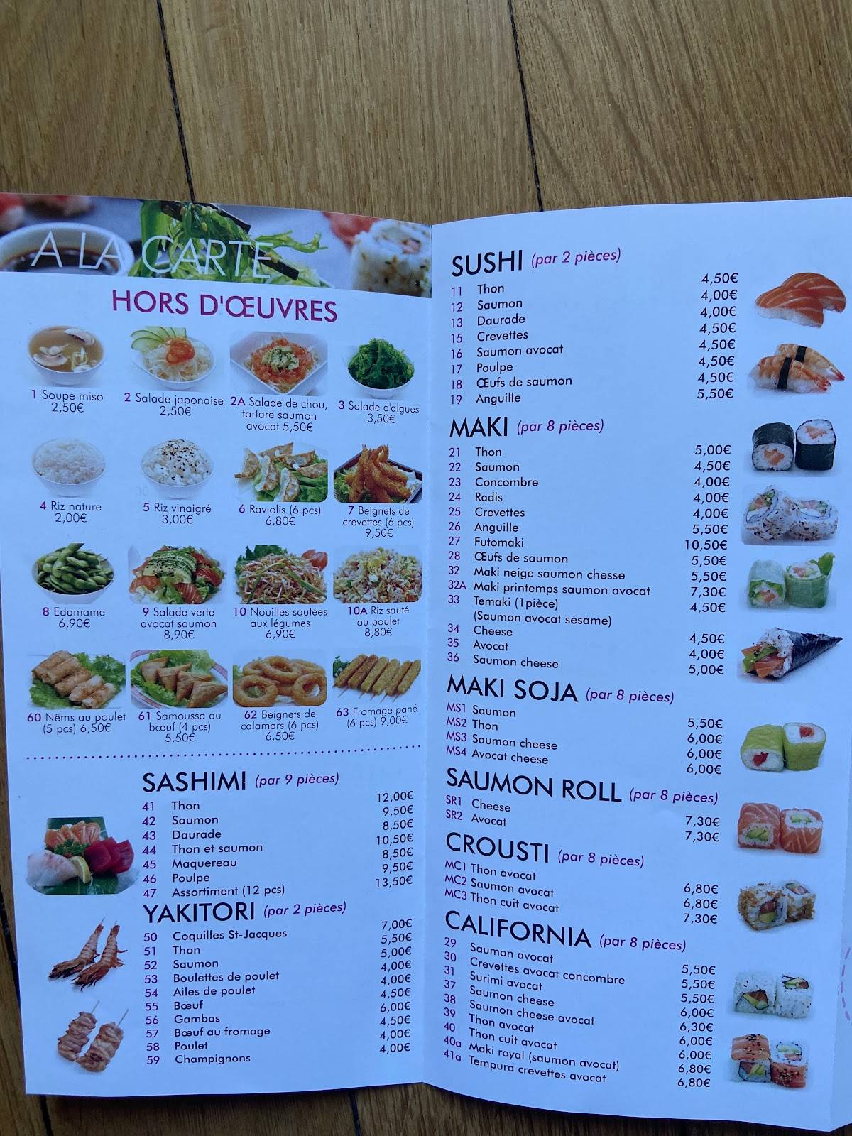 Menu de Sakura