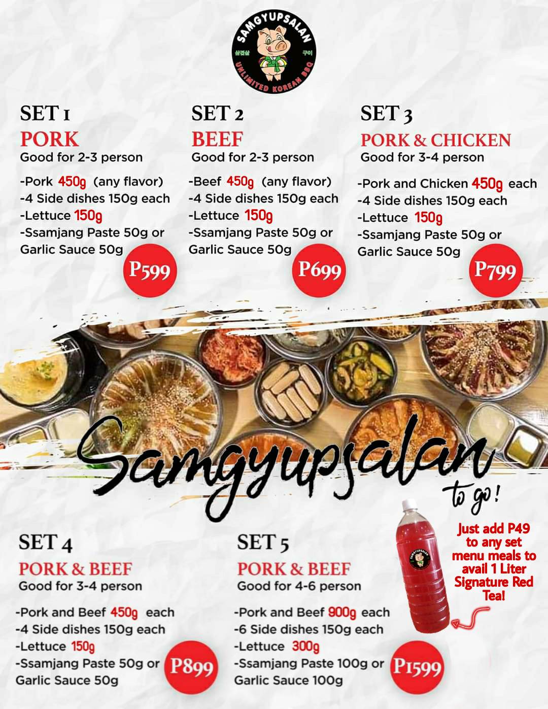 Меню Samgyupsalan Unli Korean BBQ - Mandaluyong, Мандальюионг