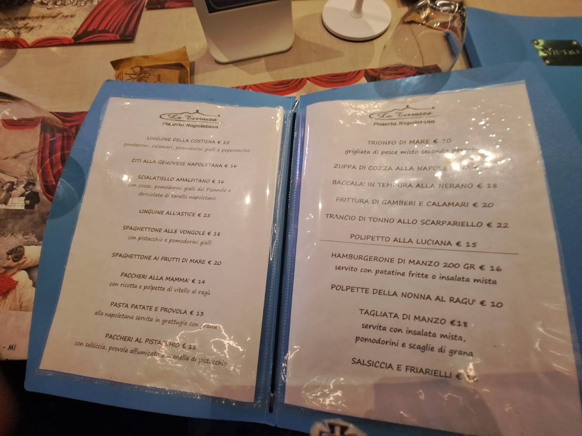 Menu di Ristorante Pizzeria La Terrazza 