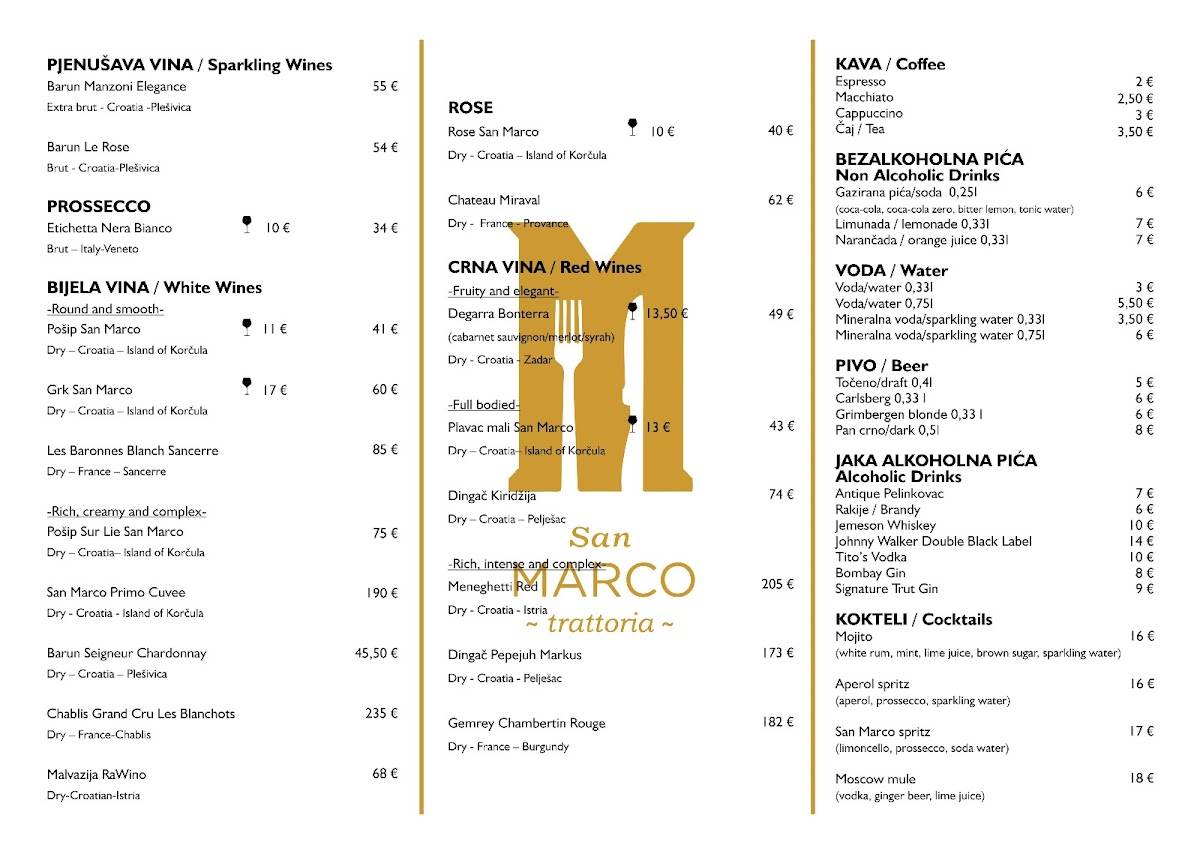 Menu di San Marco Steak & Pizza 