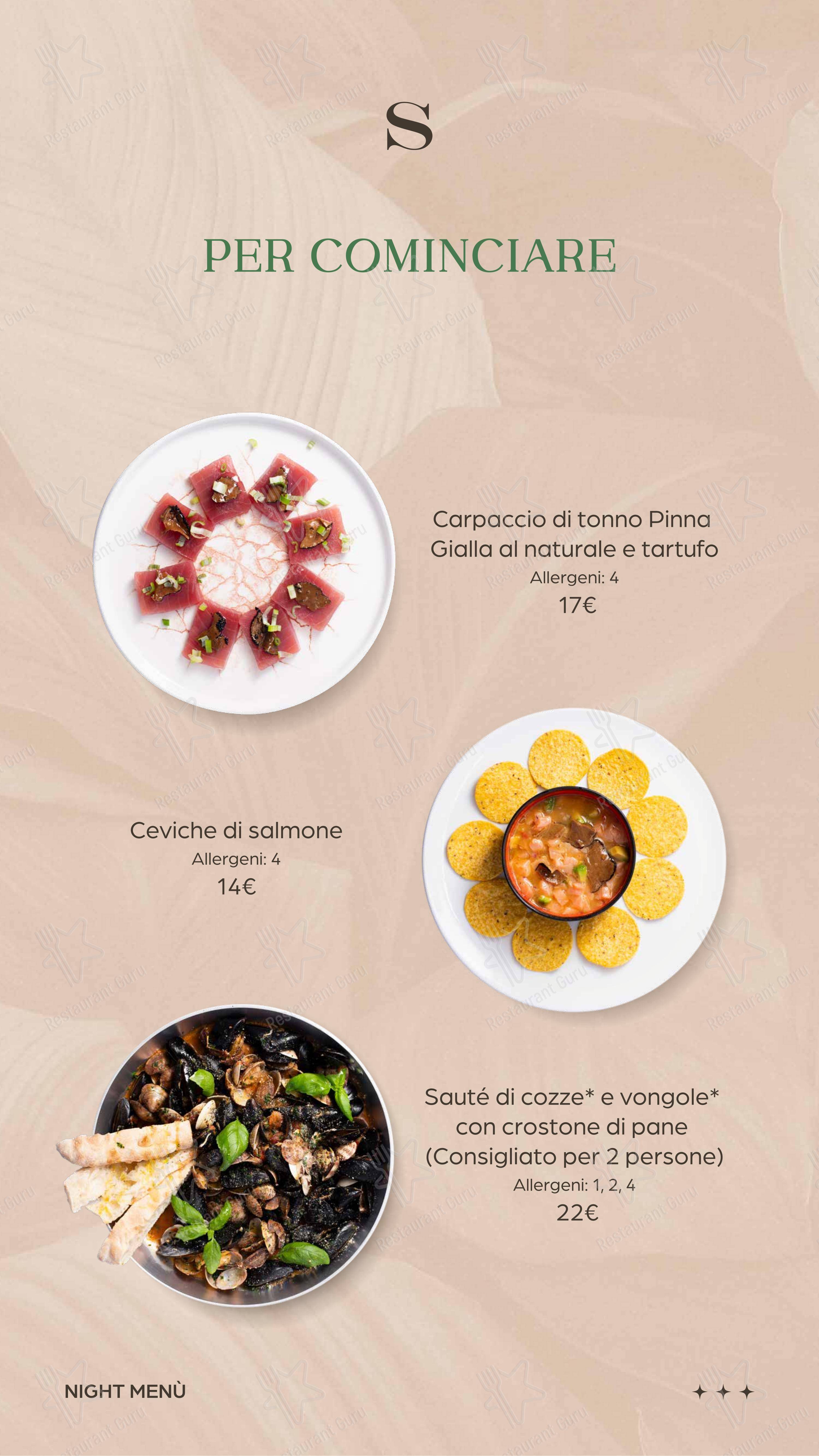 Menu per SAND BEACH CLUB SOTTOMARINA in Chioggia