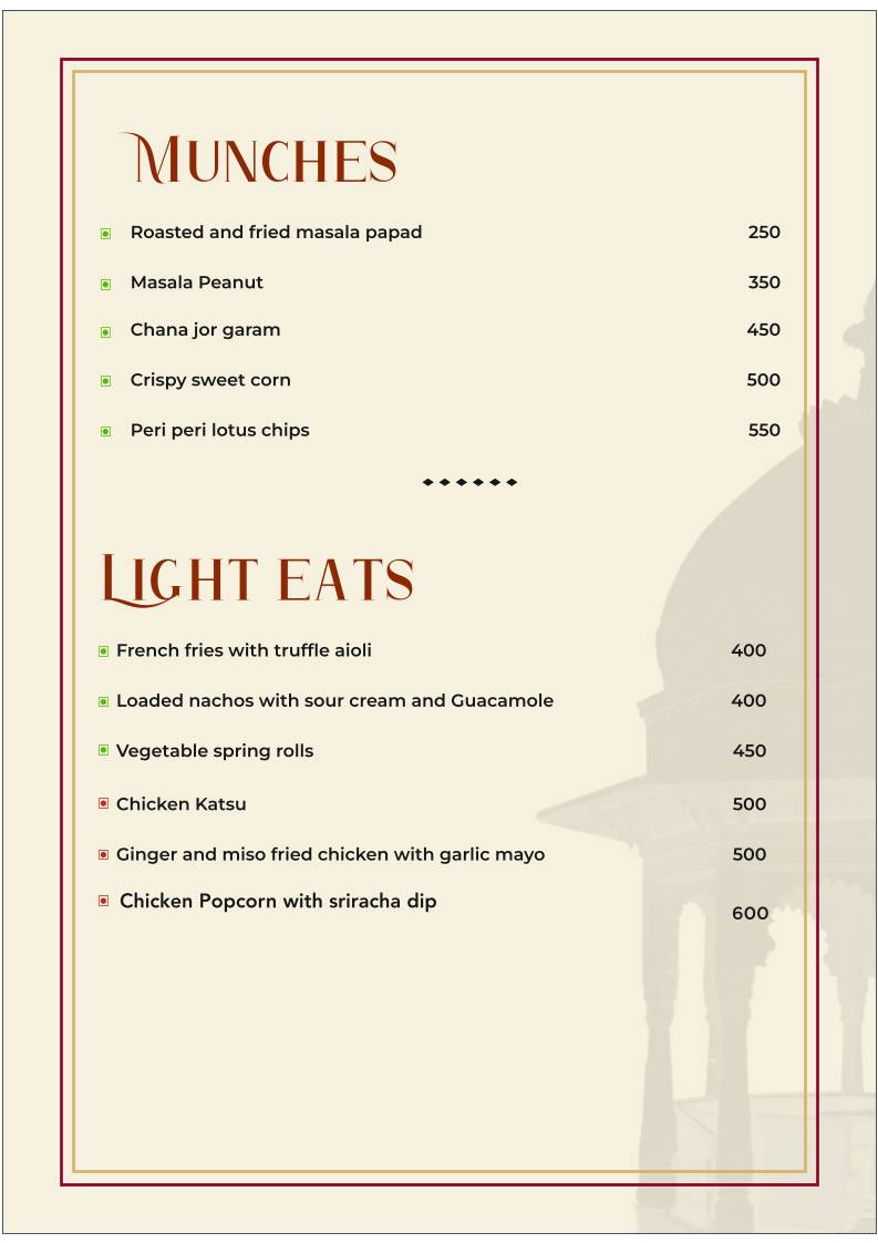 Sangria - An art of Mixology menu