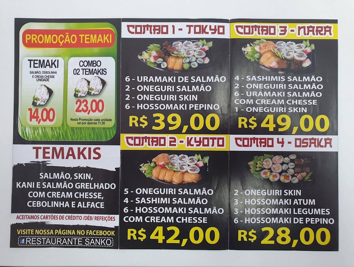 Sankô Ltda Restaurante cardápio
