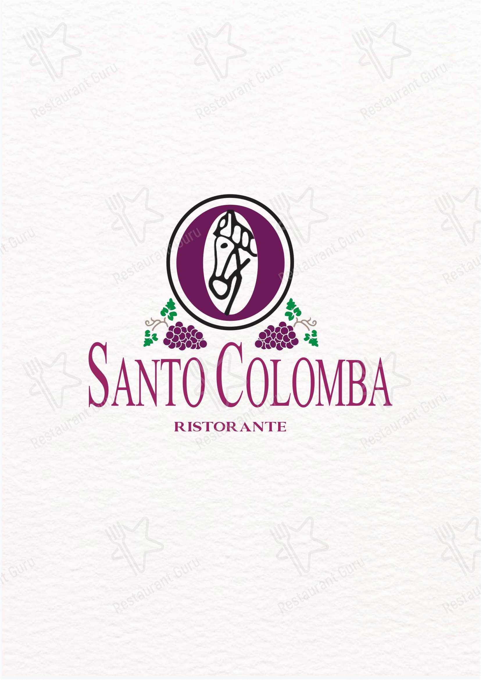 Основное меню para Santo Colomba restaurante