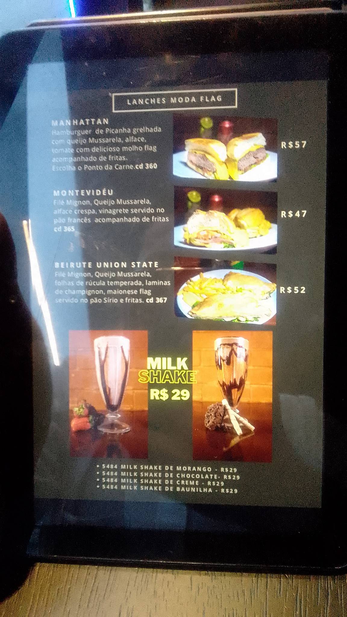 Flag The Bar cardápio