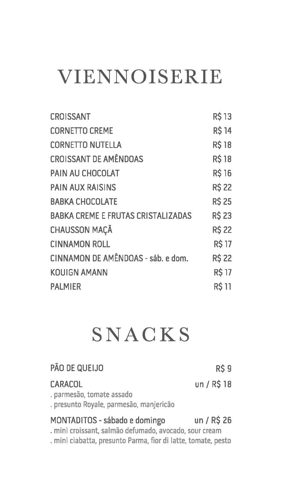 Fabrique Pão e Café - Vila Romana cardápio