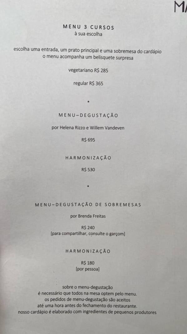 Maní cardápio