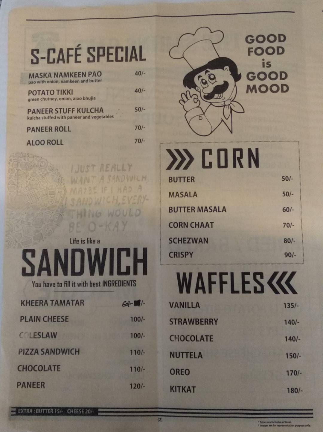 In & Out - Sarin's cafe & Bakery menu