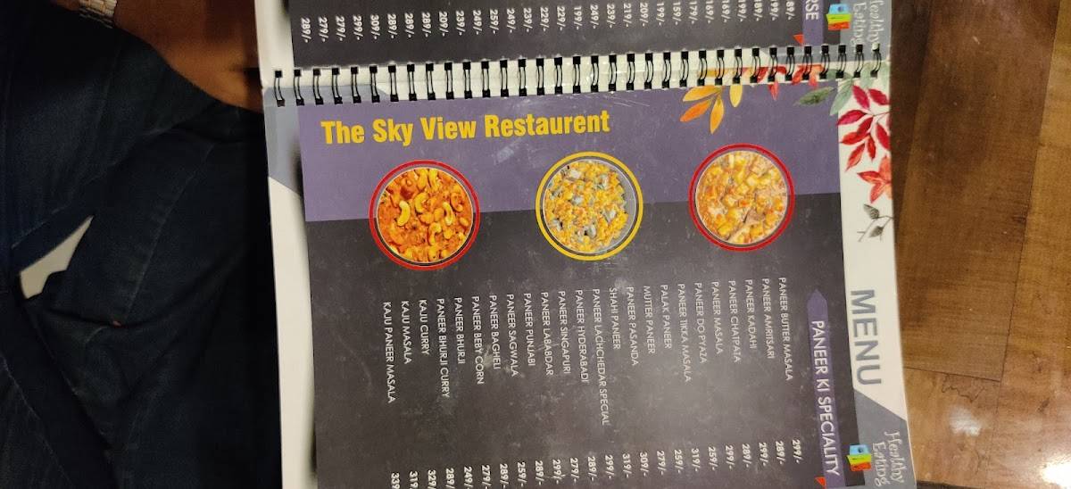The Sky View, Rooftop Satna menu
