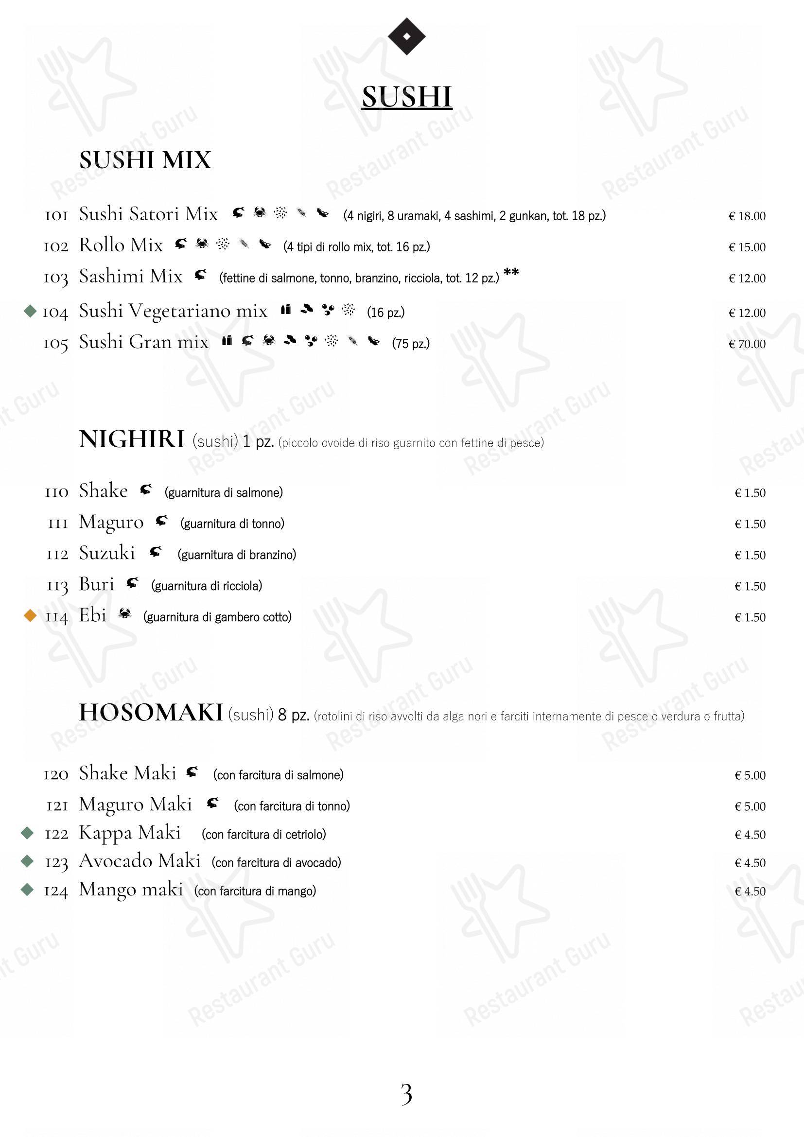 Menu di Satori - Menu