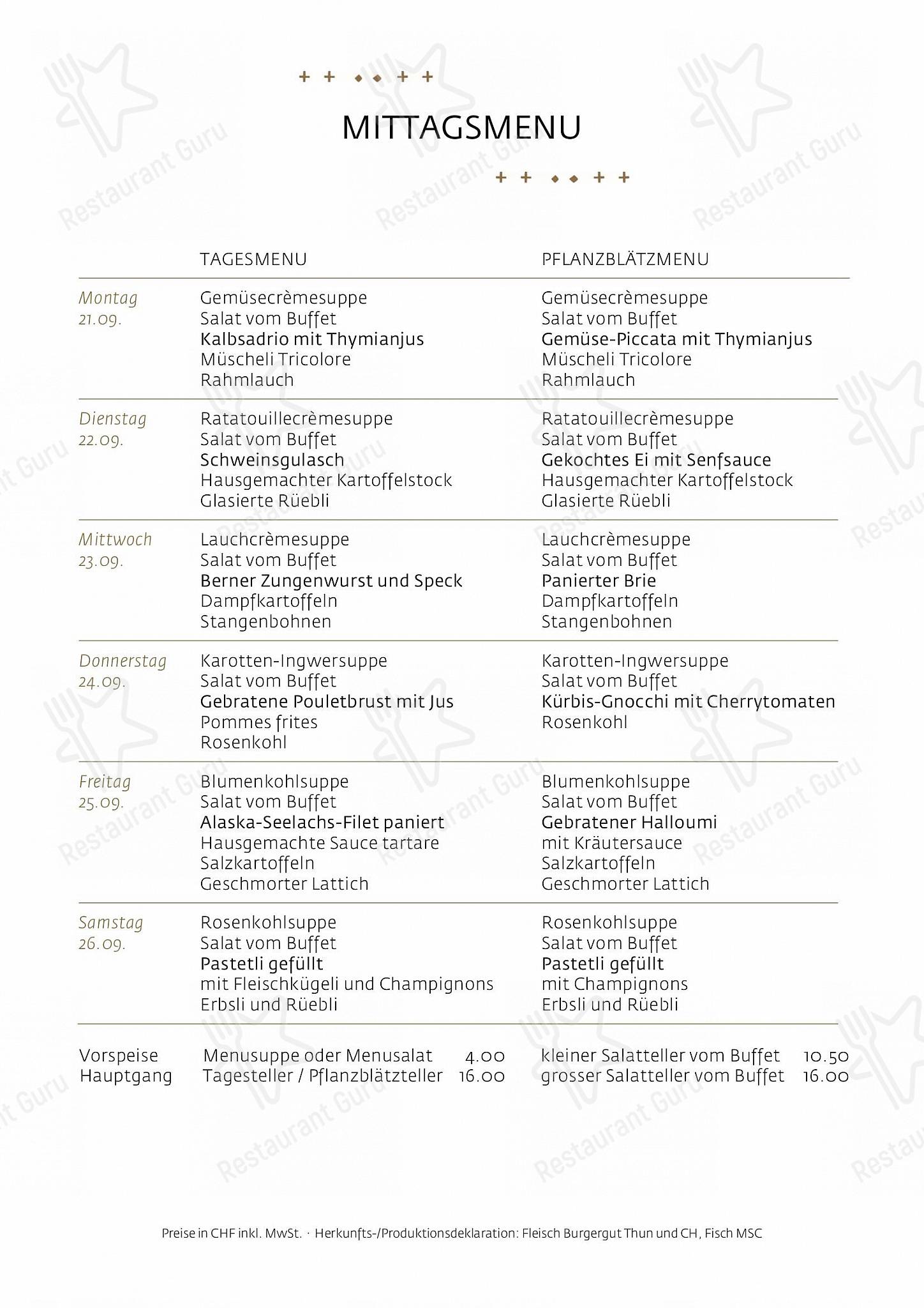 Dinner Menu per Schüür · Restaurant & Kultur in Steffisburg