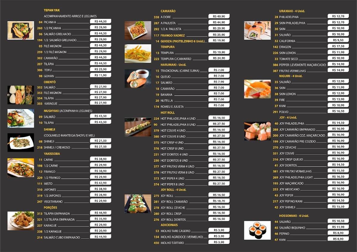 Sendai Sushi Bar Adamantina cardápio