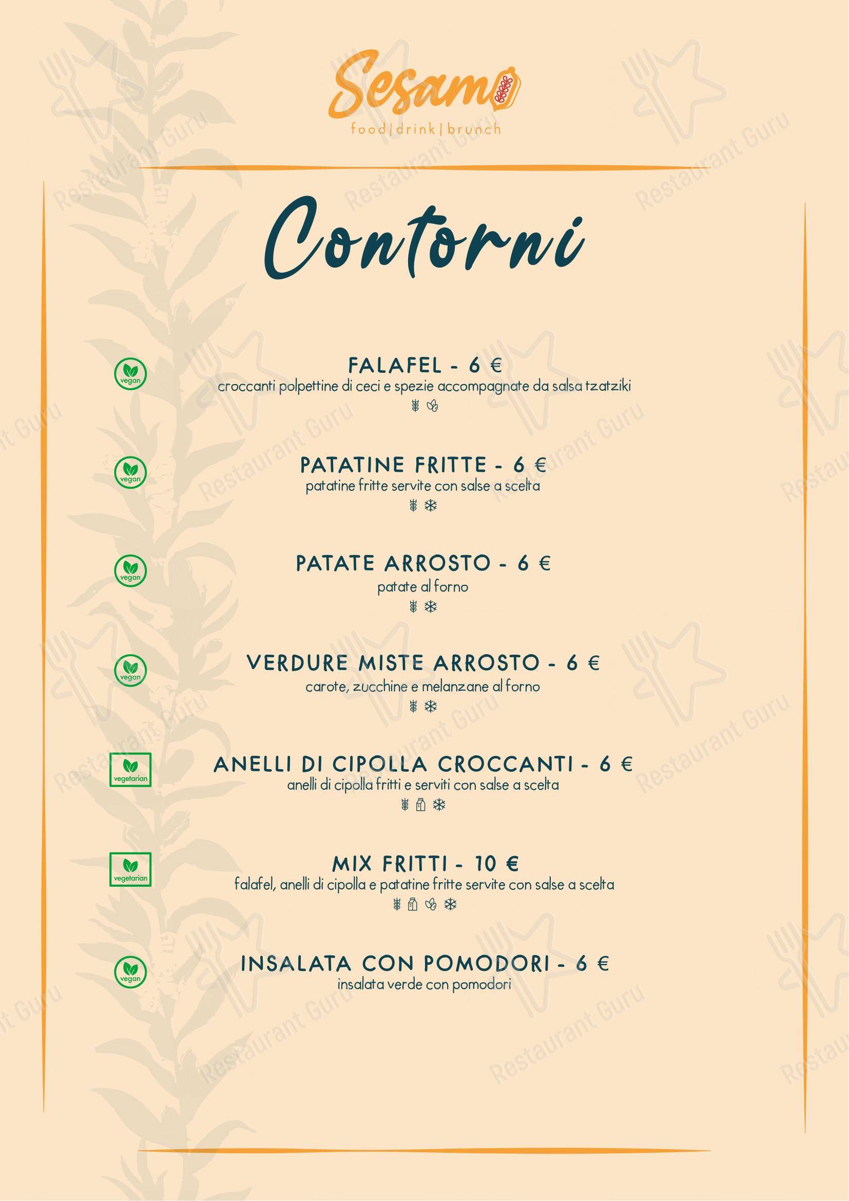 Sesamo in Fucecchio - Menu
