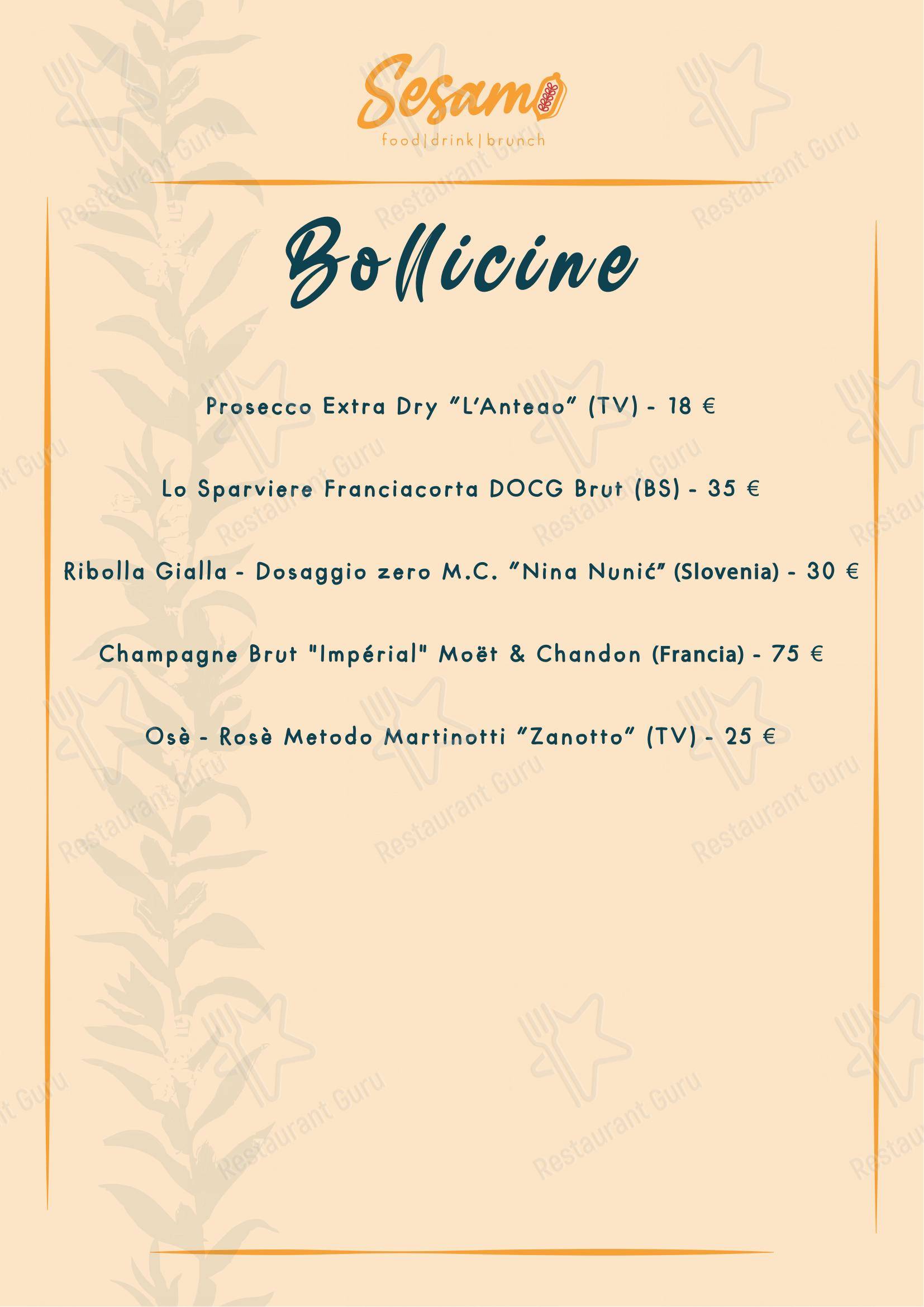Menu di Sesamo - Menu