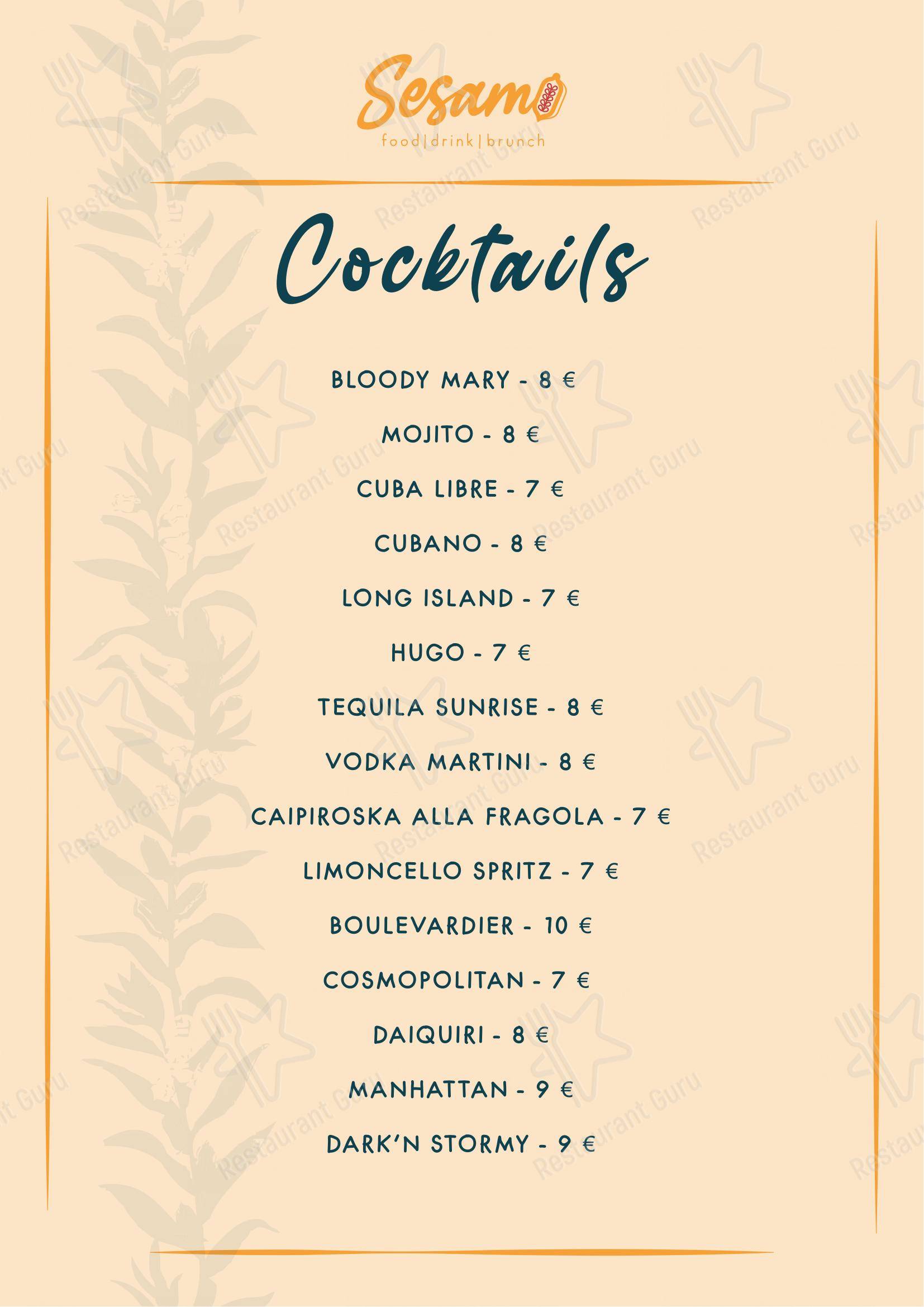 Menu di Sesamo - Menu