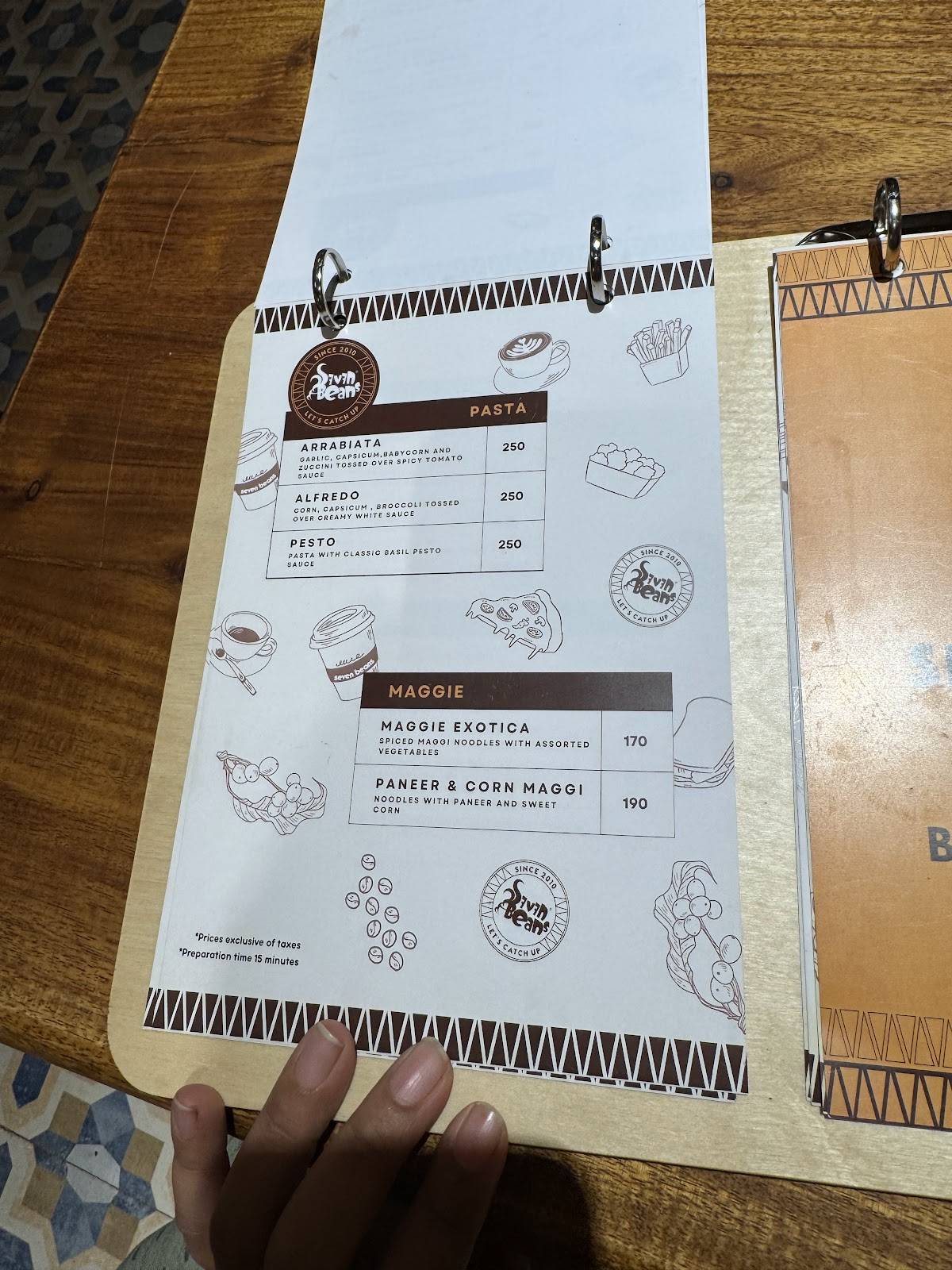 Seven Beans menu