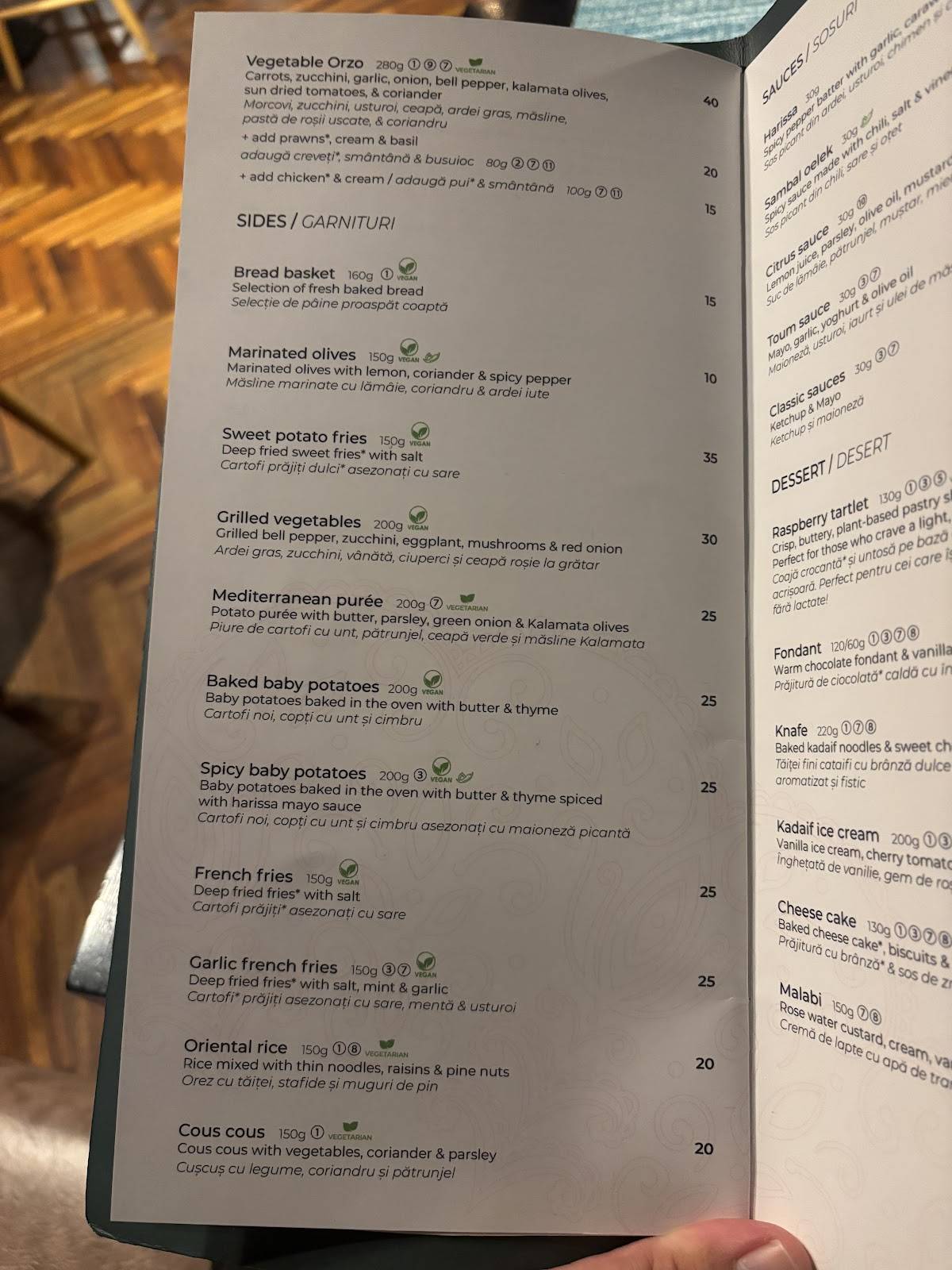 Menu de Sharkia