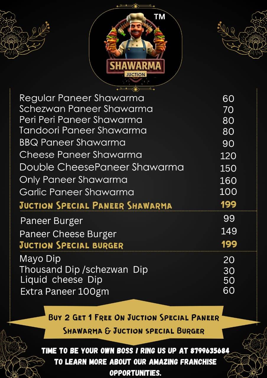 Shawarma Juction menu