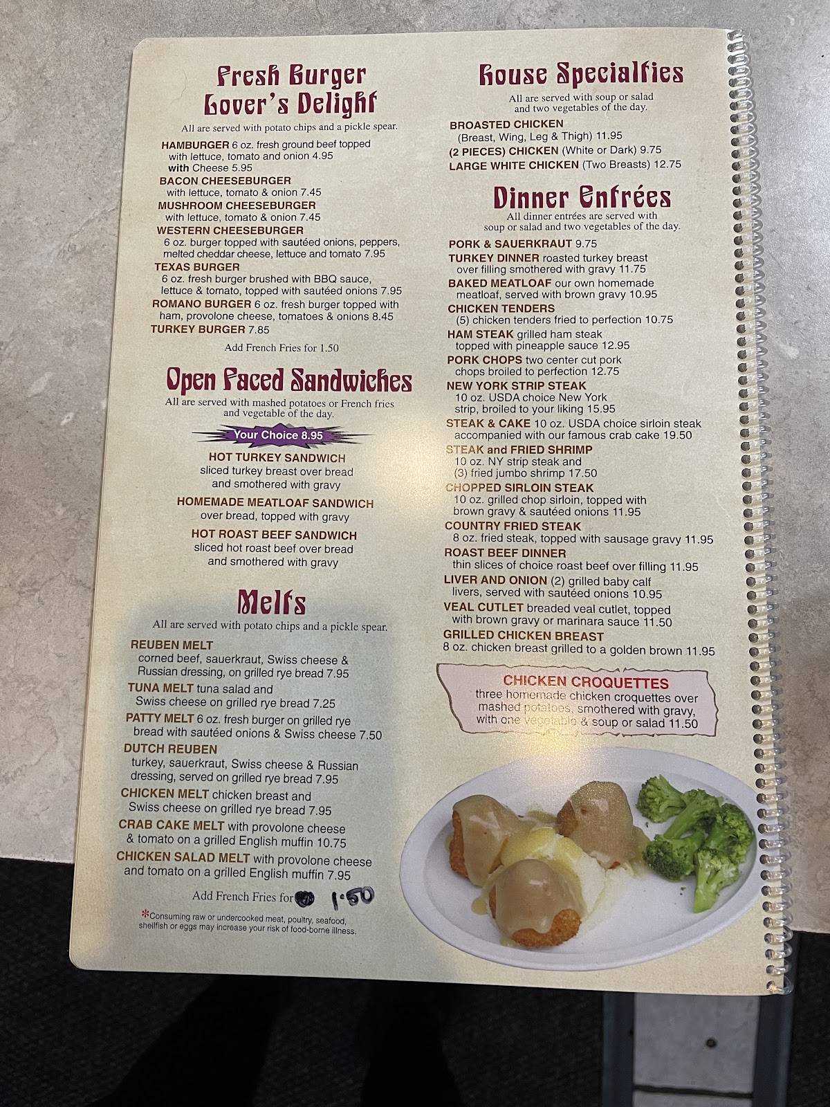 Menu at Shiloh Family Restaurant, York