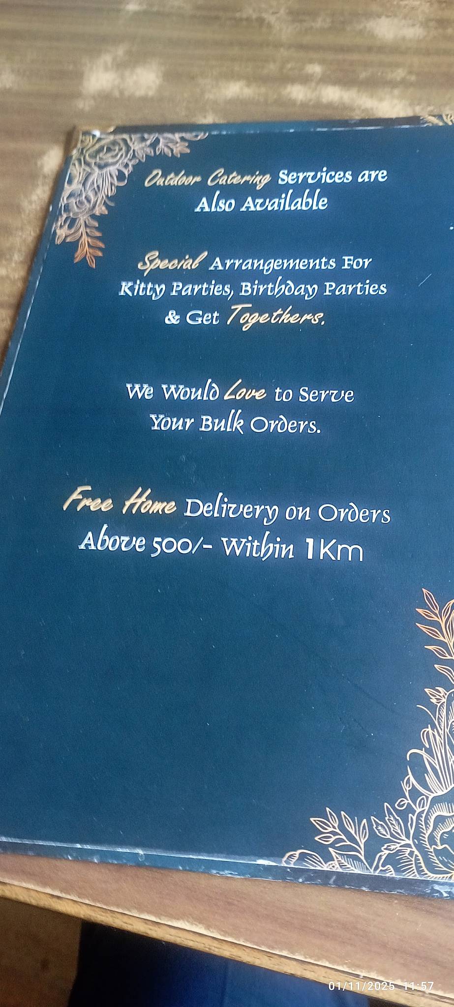 Tripti Restaurant menu