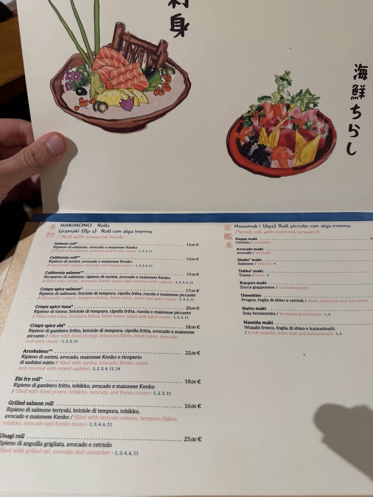 Menu di Shiroya - ristorante giapponese 
