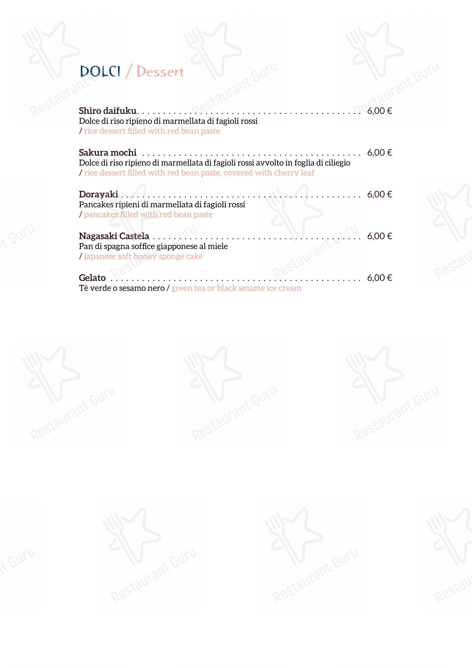 Shiroya - ristorante giapponese in Roma - Menu bar