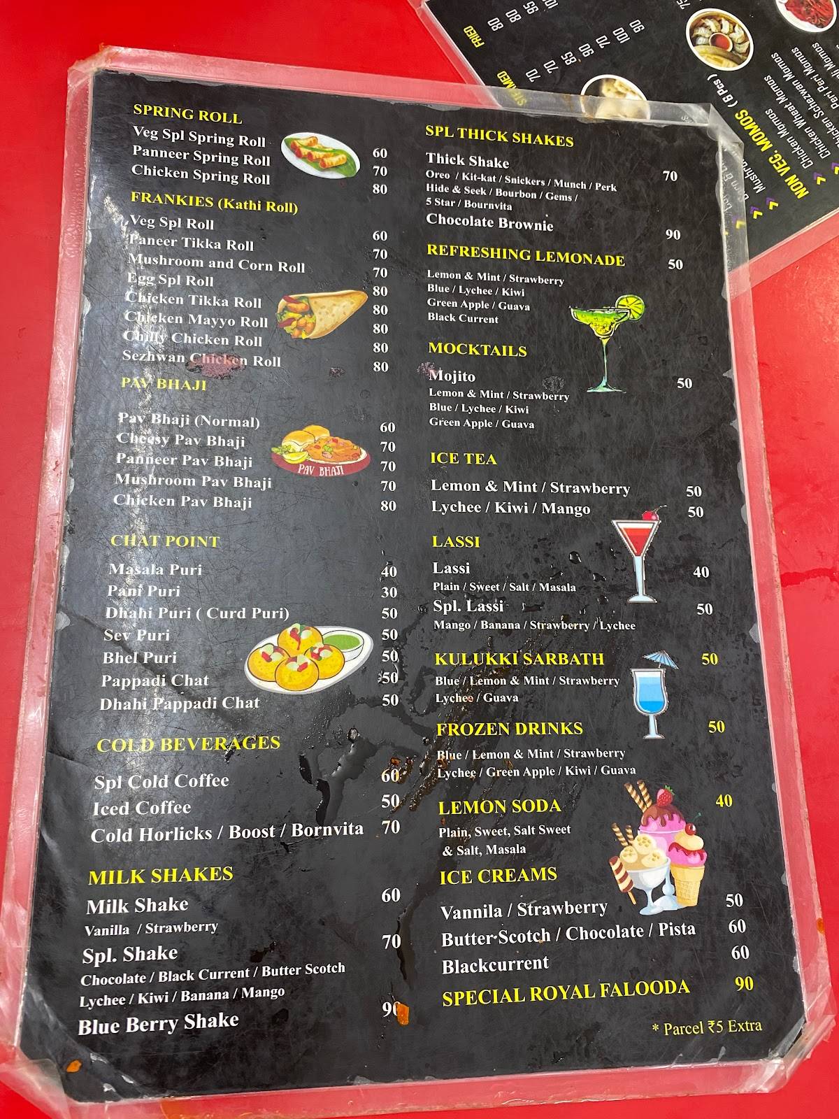 Shiva Chat And Snacks Point menu