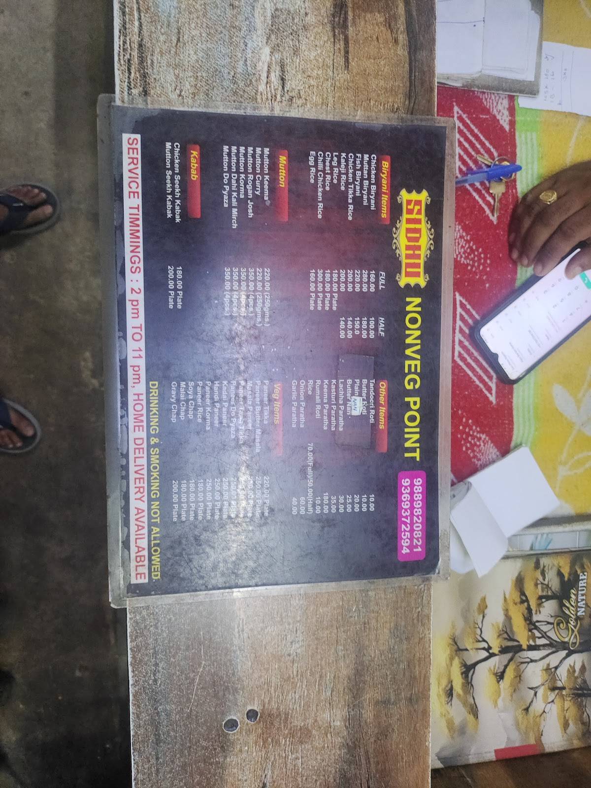 Sidhu Non Veg Point menu