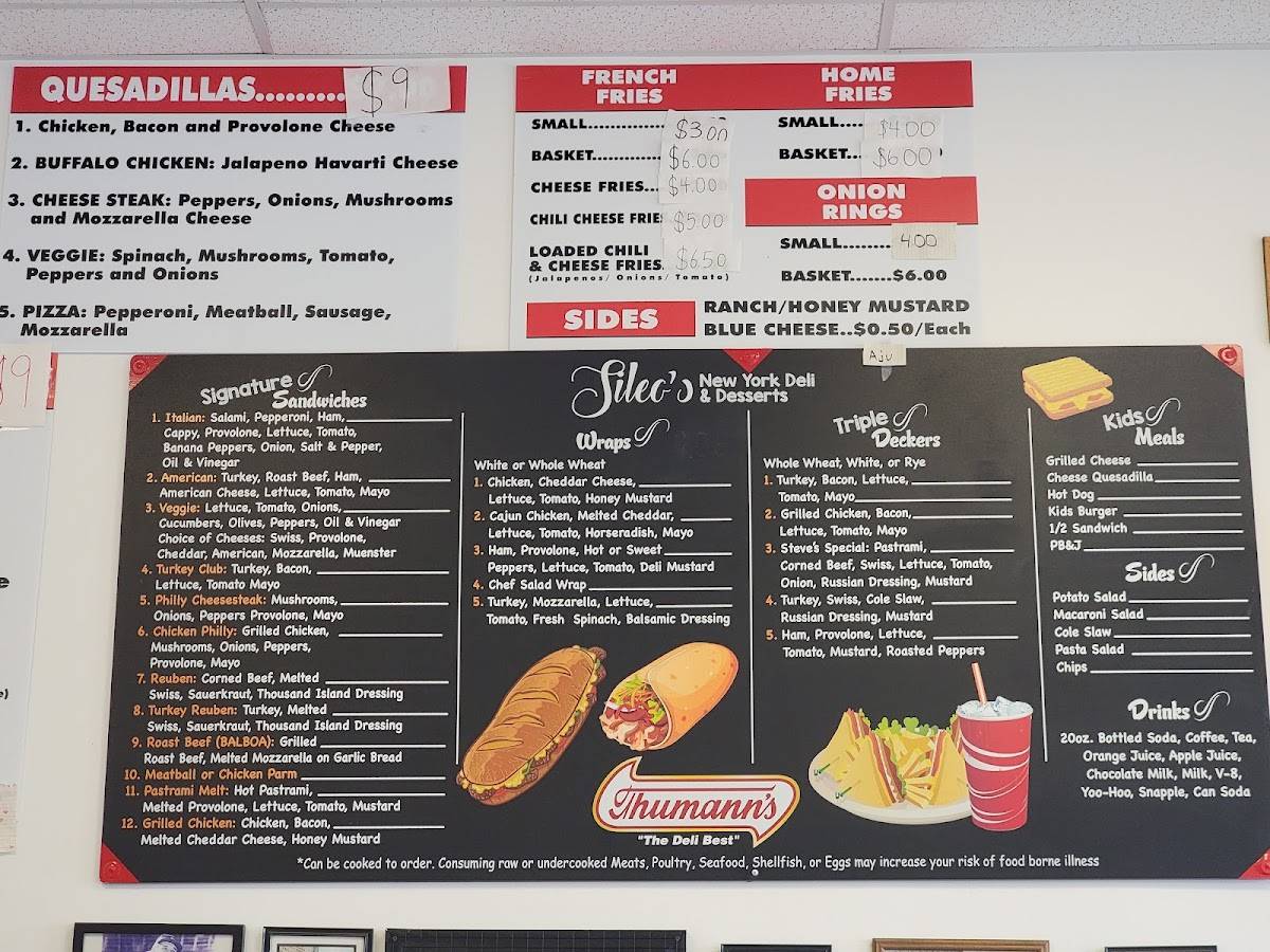 Menu At Sileo S New York Deli Desserts Indian Trail