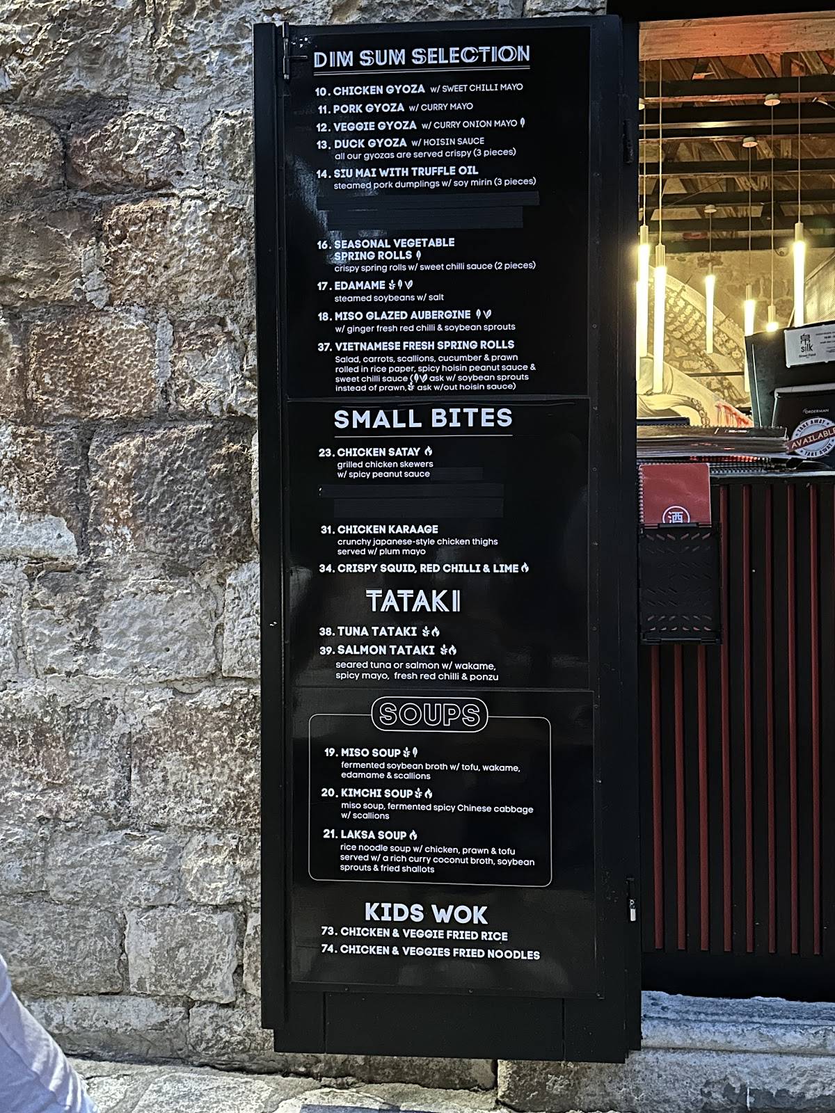 Menu di Silk - Pan-Asian Fusion, Hvar 