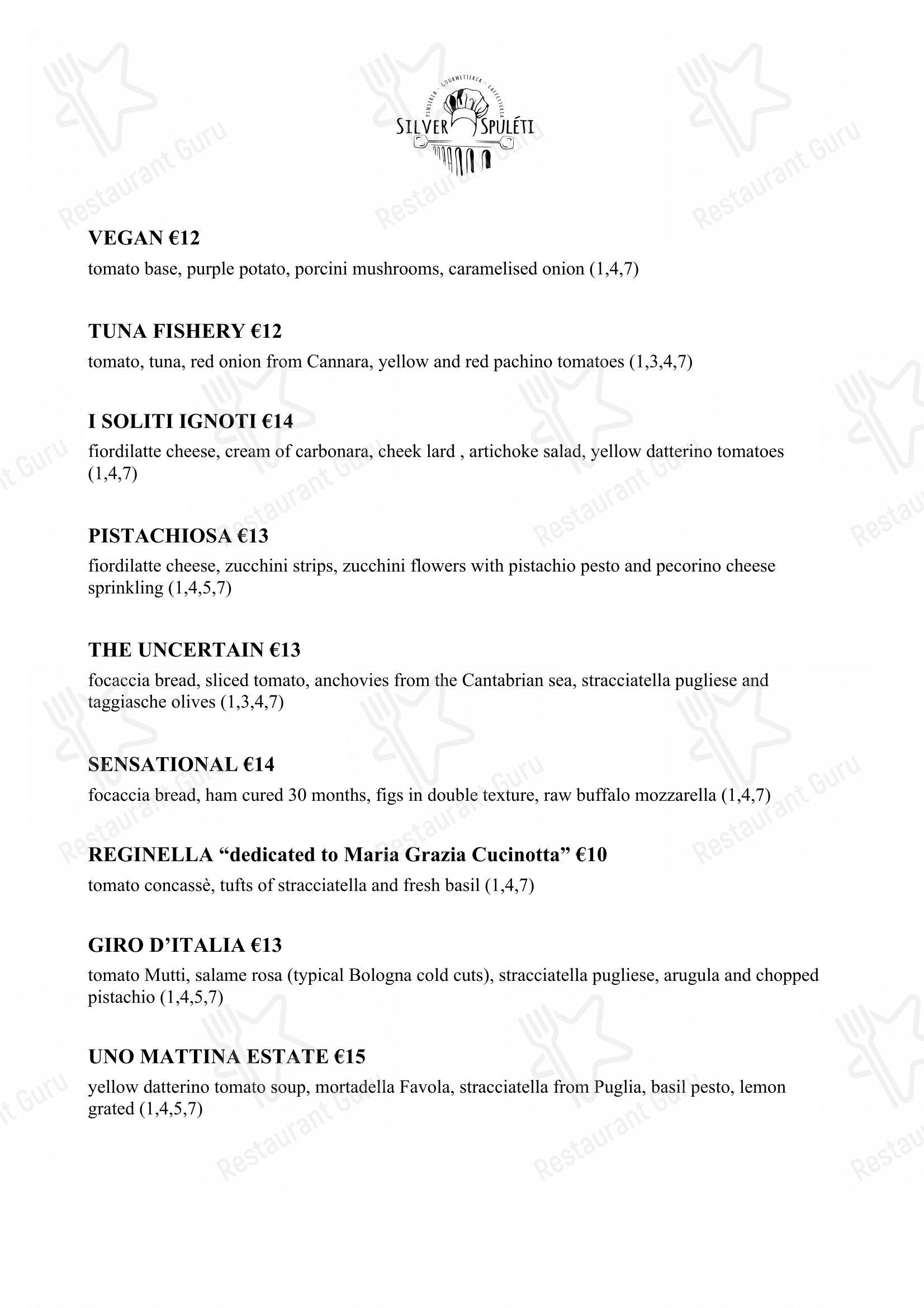 Silver Spuleti in Spoleto - Menu