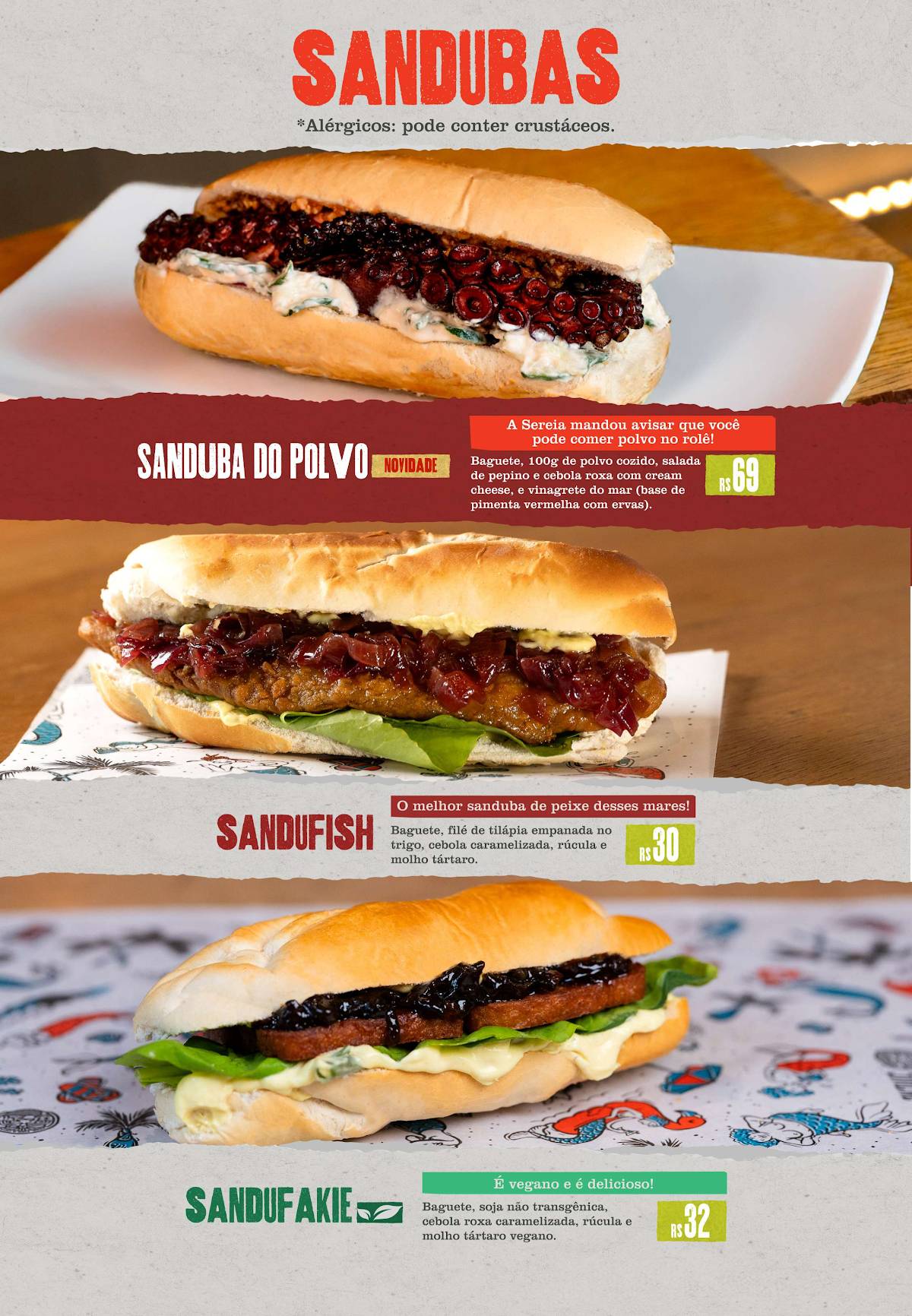 Sirène Fish & Chips - Fleming - Bar cardápio