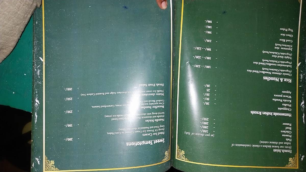 Sky Family Restobar menu