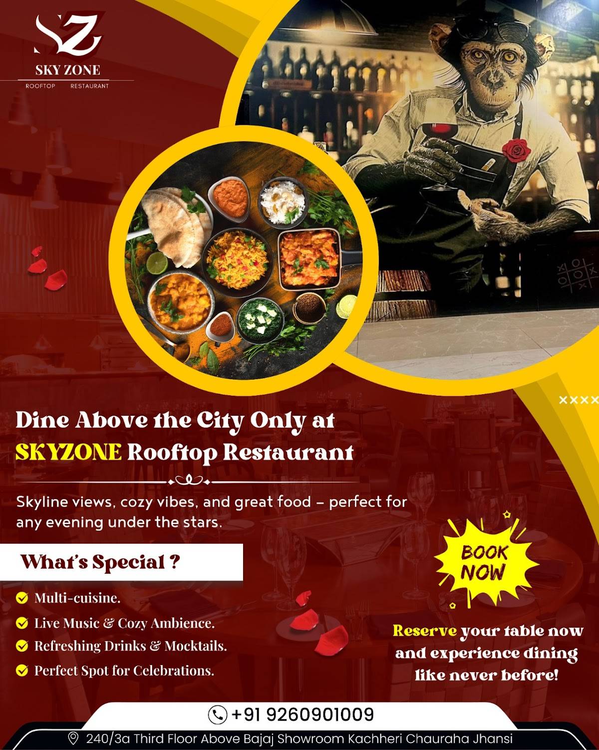 Skyzone Rooftop Restaurant menu