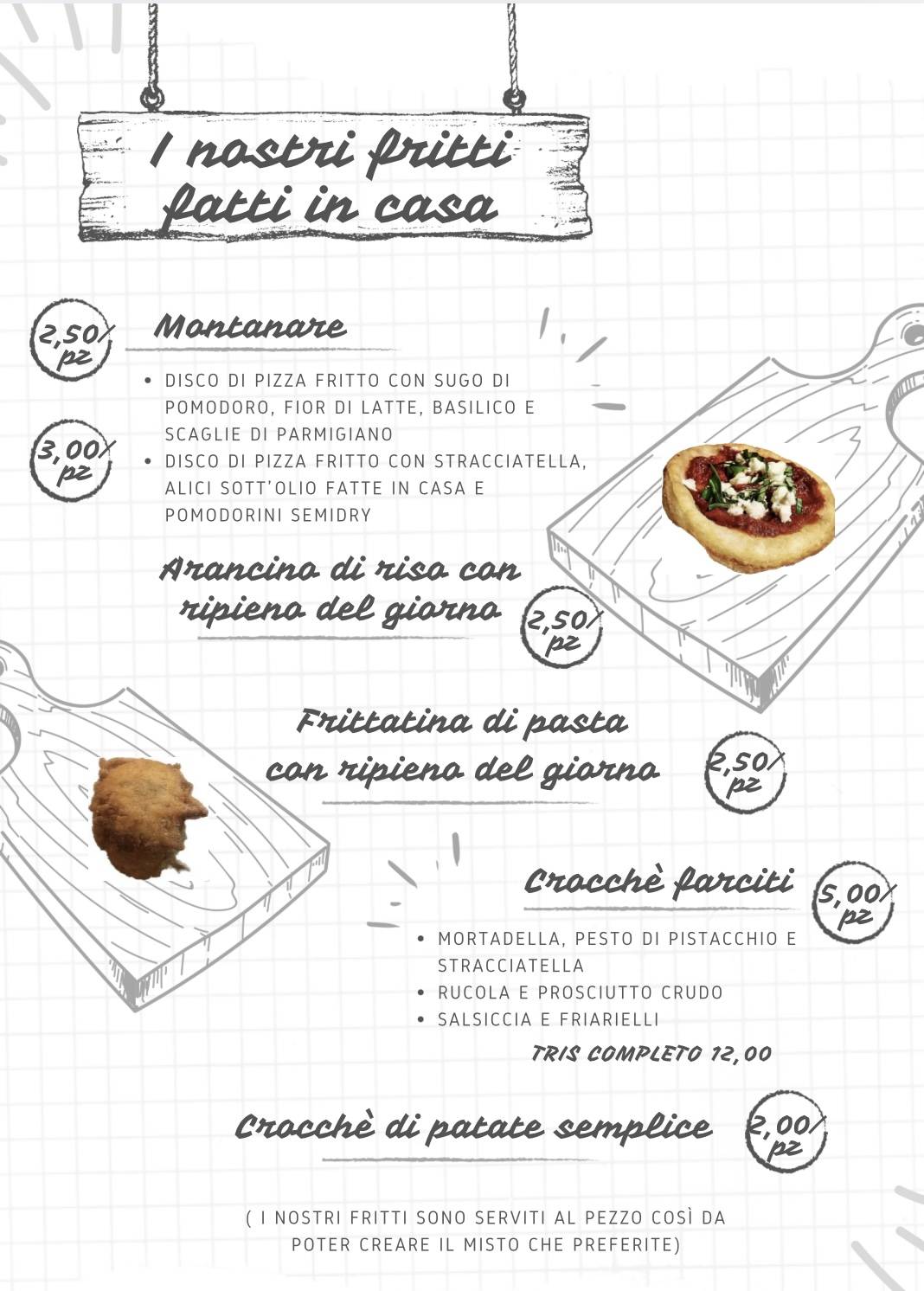 Menu di Sogni d'acqua e farina 