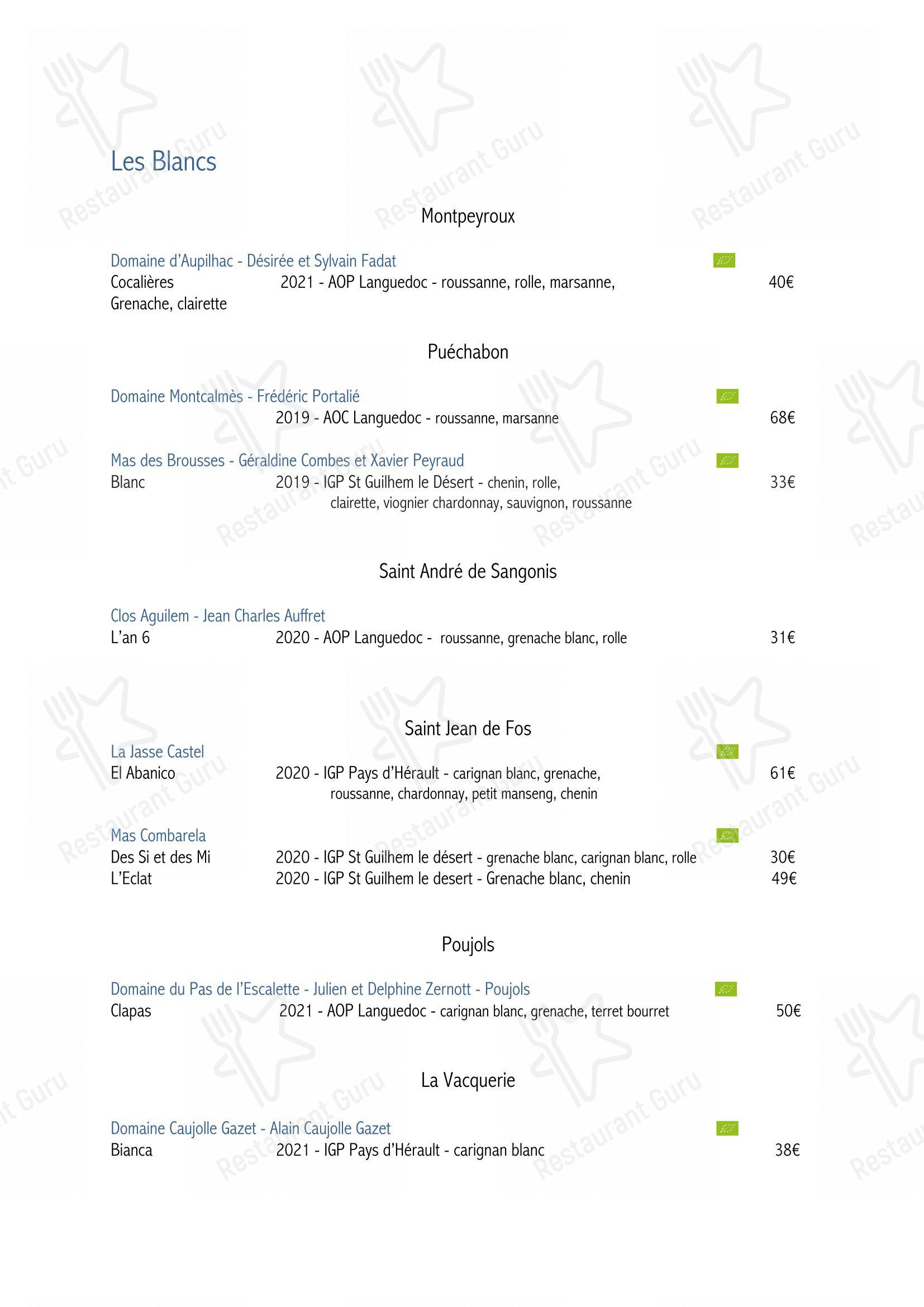 SouKa Bistrot des Vins - Restaurant Caviste Bar a Vins dans Aniane - Menu