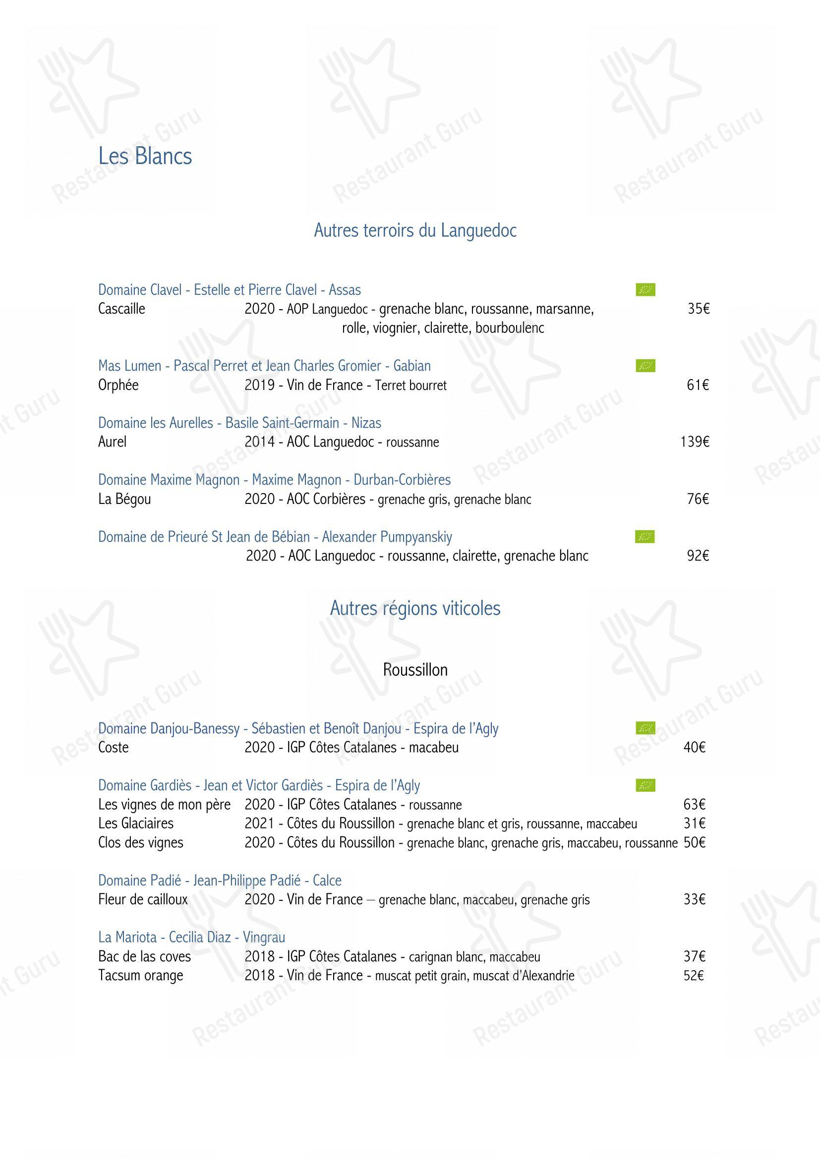 Menu pour SouKa Bistrot des Vins - Restaurant Caviste Bar a Vins dans Aniane