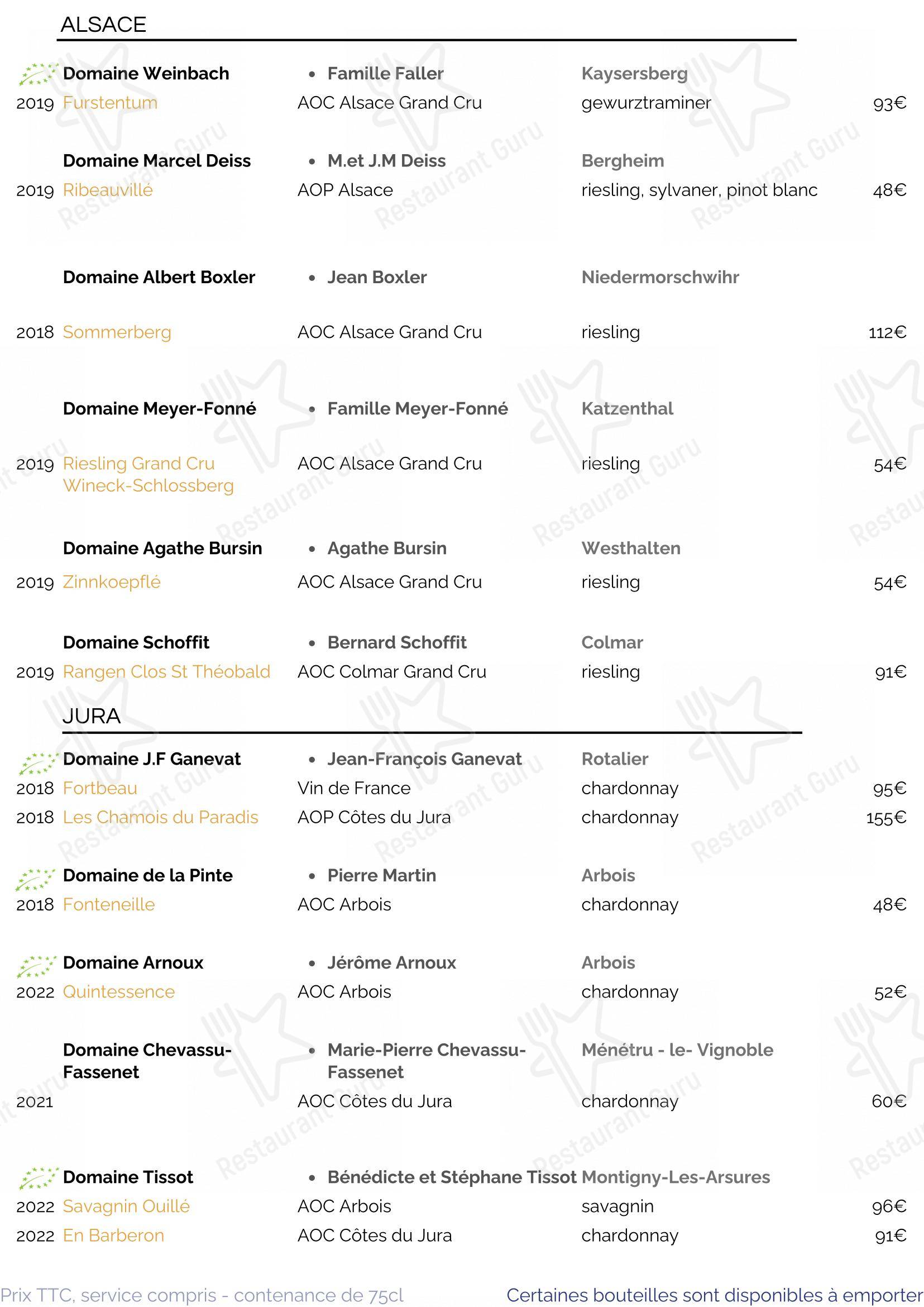 Menu pour SouKa Bistrot des Vins - Restaurant Caviste Bar a Vins - Menu bar