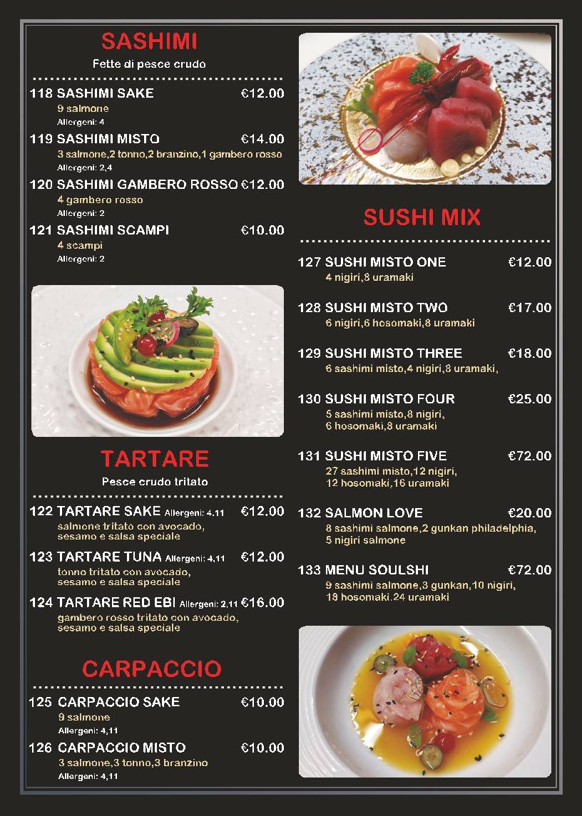 Menu di Soulshi 