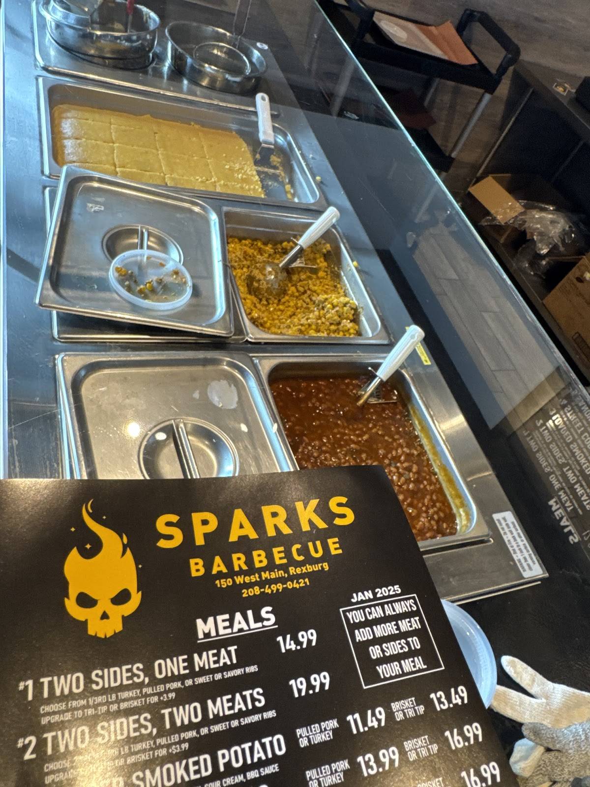 Menu at Sparks Barbecue, Rexburg