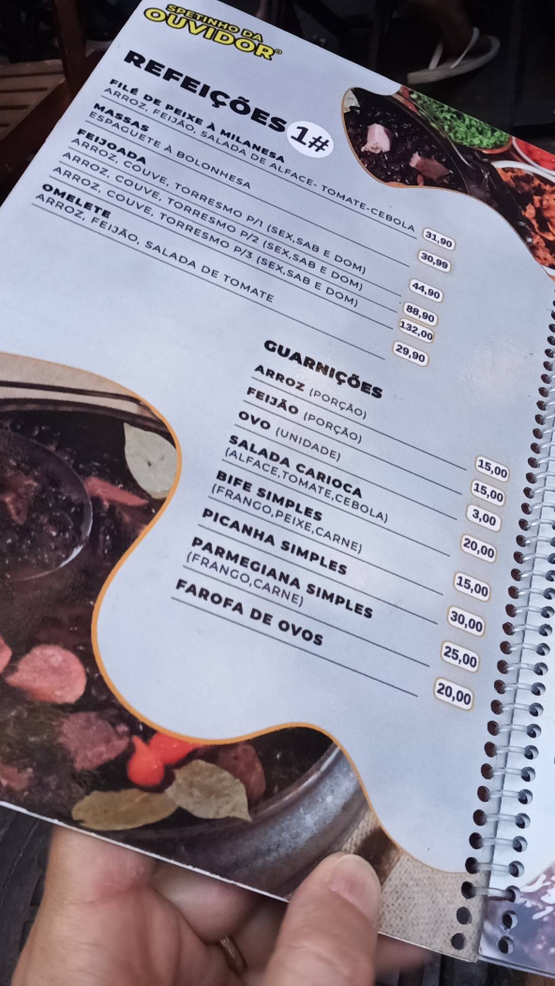 Spetinho da Ouvidor cardápio