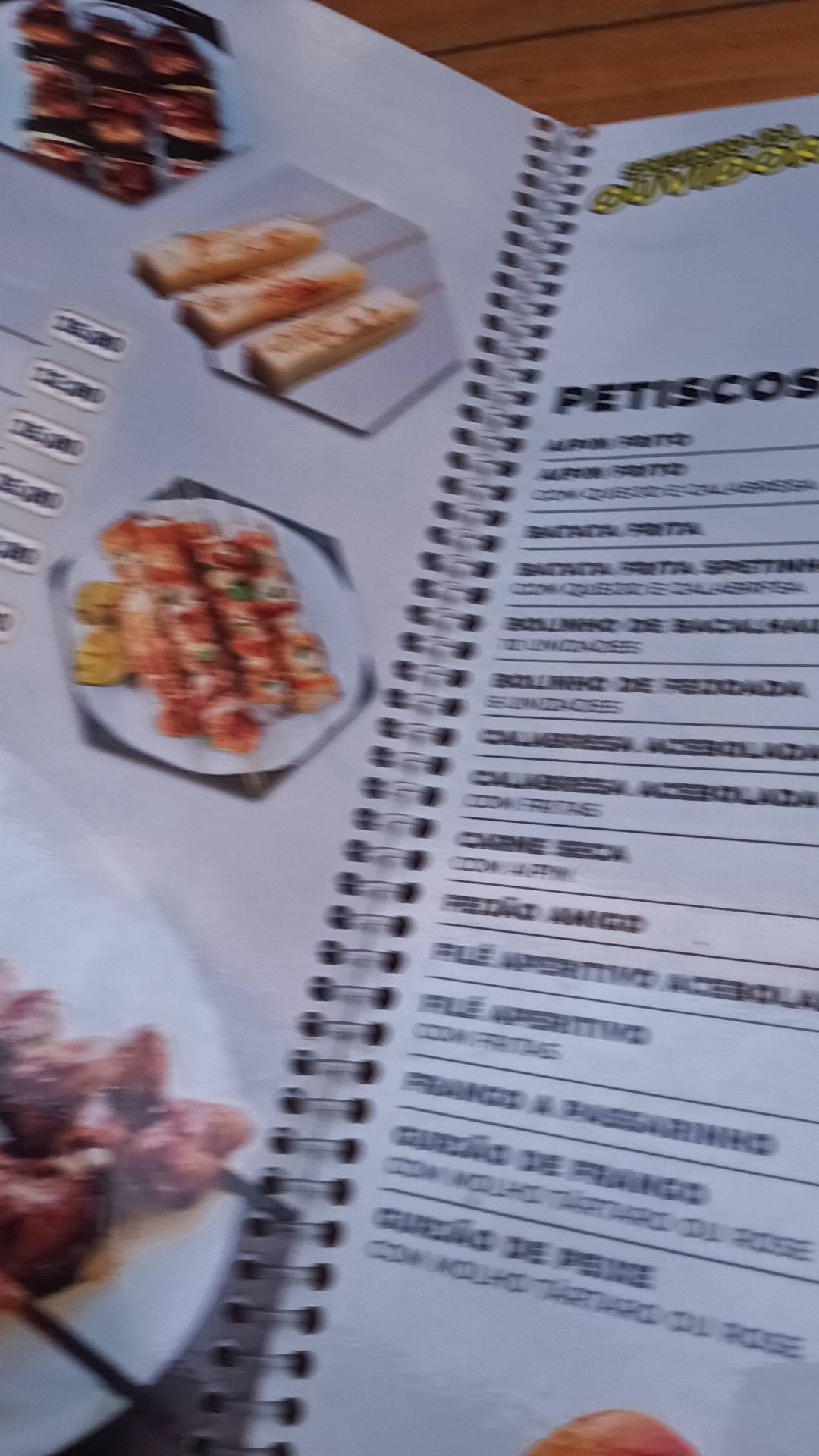 Spetinho da Ouvidor cardápio