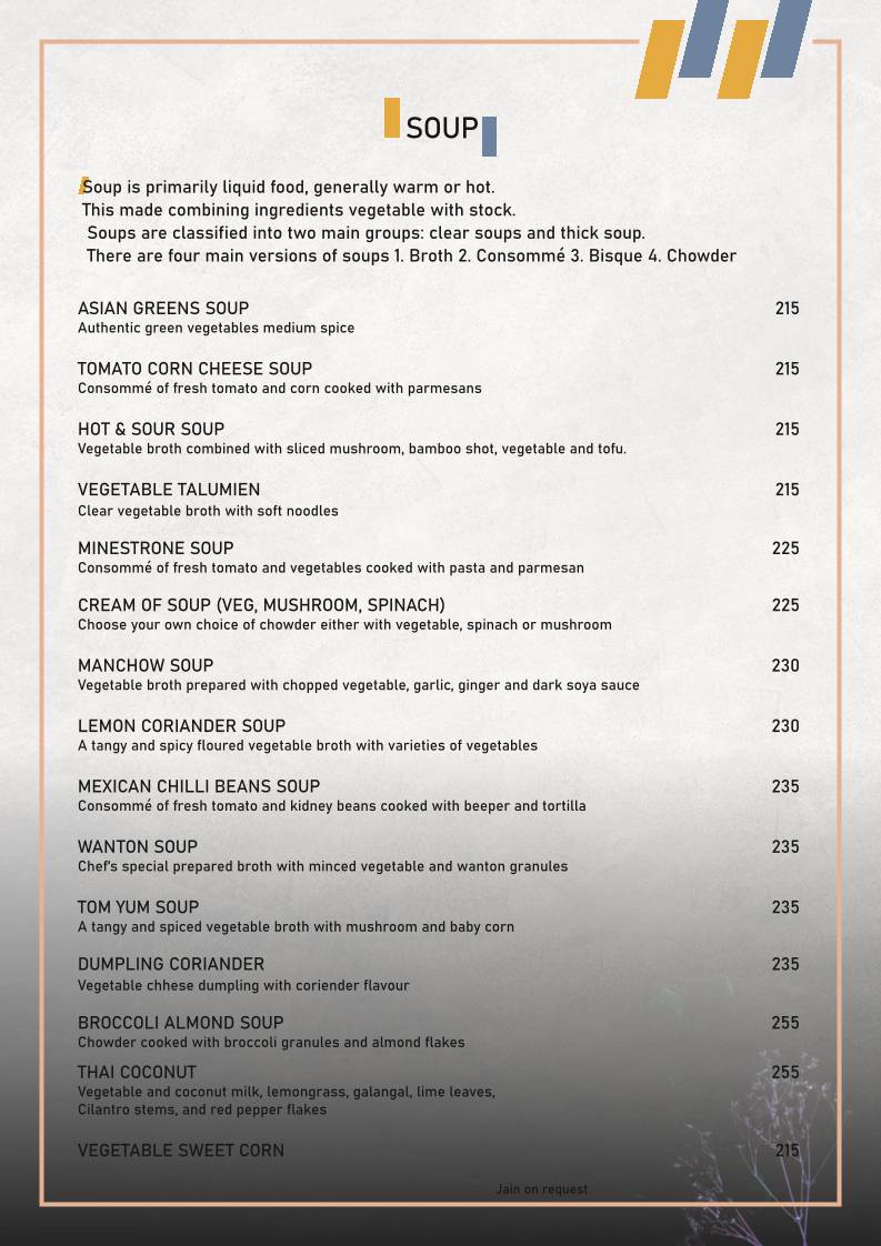 Spice Petals - a Fleet Restro & Banquet menu