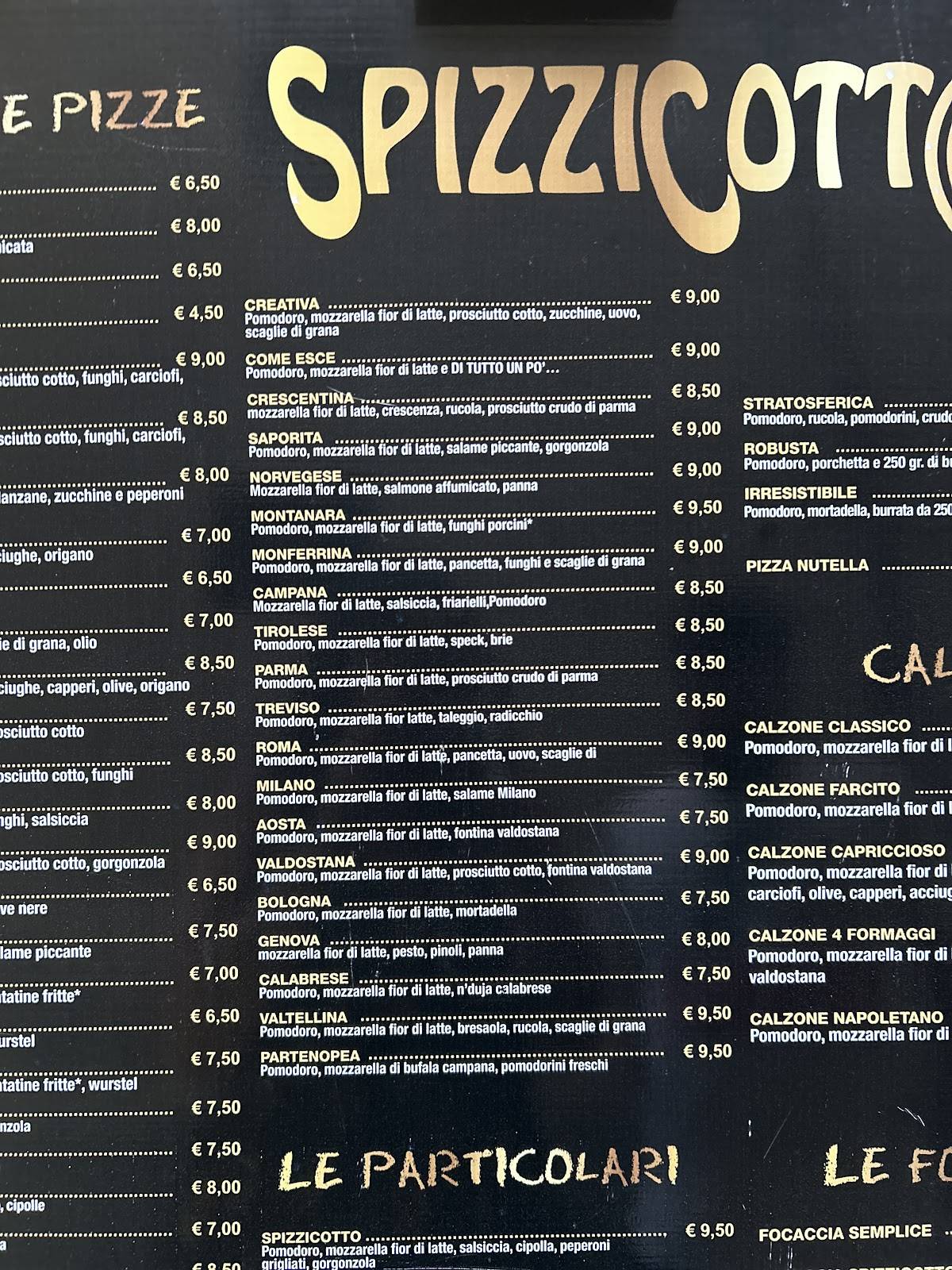 Menu di Spizzicotto 