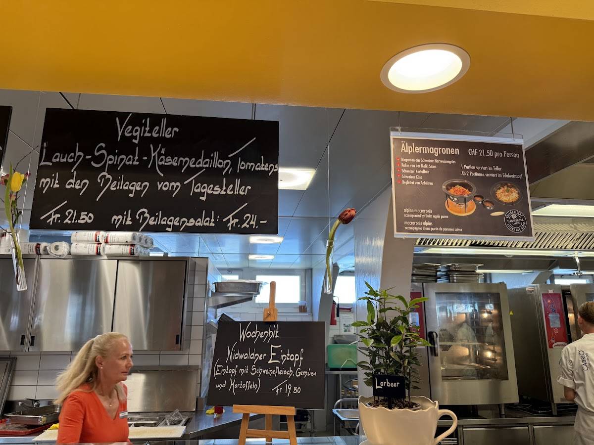 Menu di Drehrestaurant Stanserhorn - CabriO Stanserhorn 
