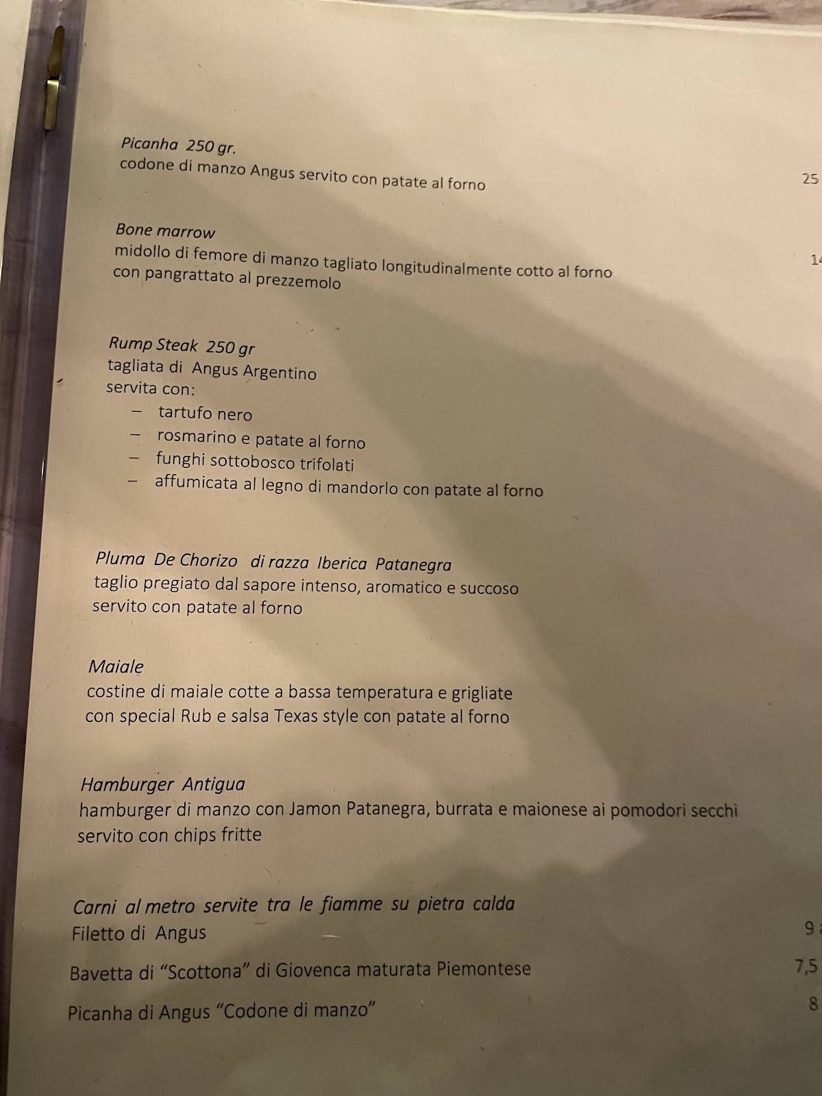 Menu di Antigua Bar & Steakhouse 